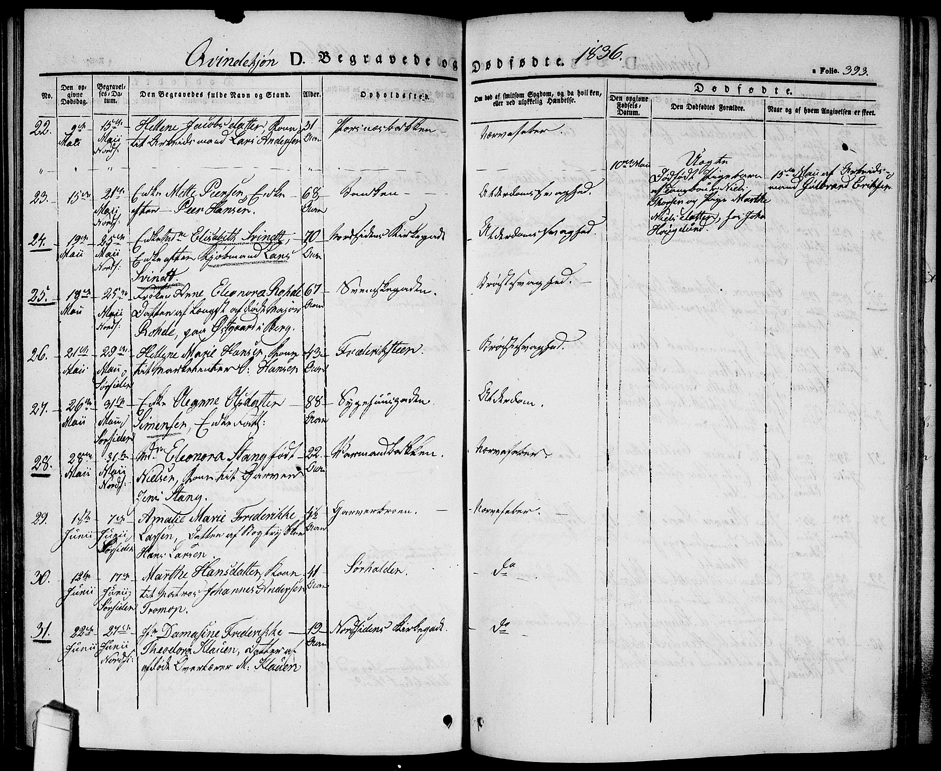 Halden prestekontor Kirkebøker, AV/SAO-A-10909/G/Ga/L0003: Klokkerbok nr. 3, 1834-1844, s. 393