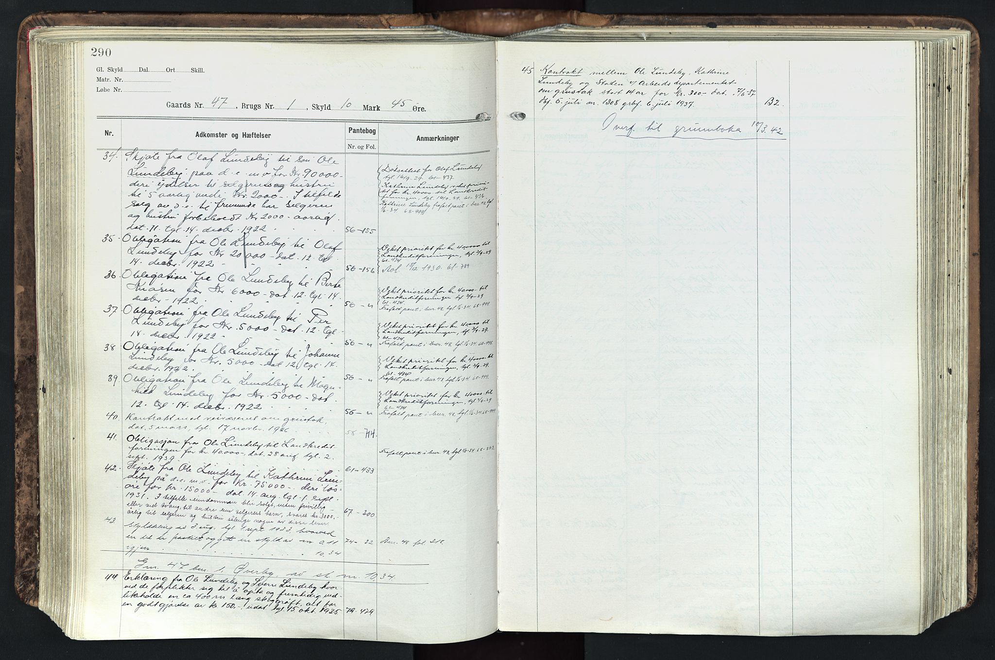 Solør tingrett, AV/SAH-TING-008/H/Ha/Hak/L0003: Panteregister nr. III, 1900-1935, s. 290