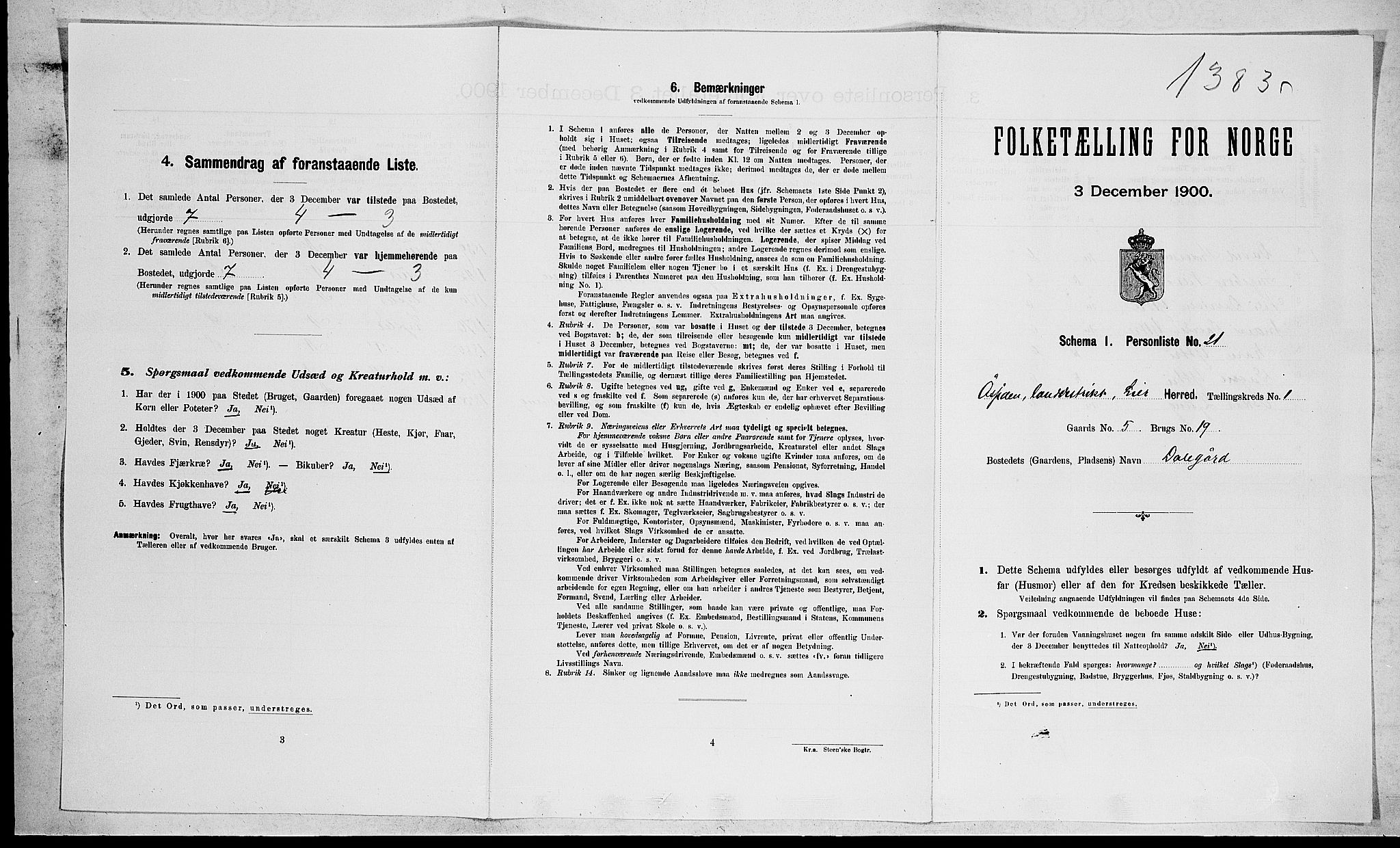 RA, Folketelling 1900 for 0626 Lier herred, 1900, s. 79