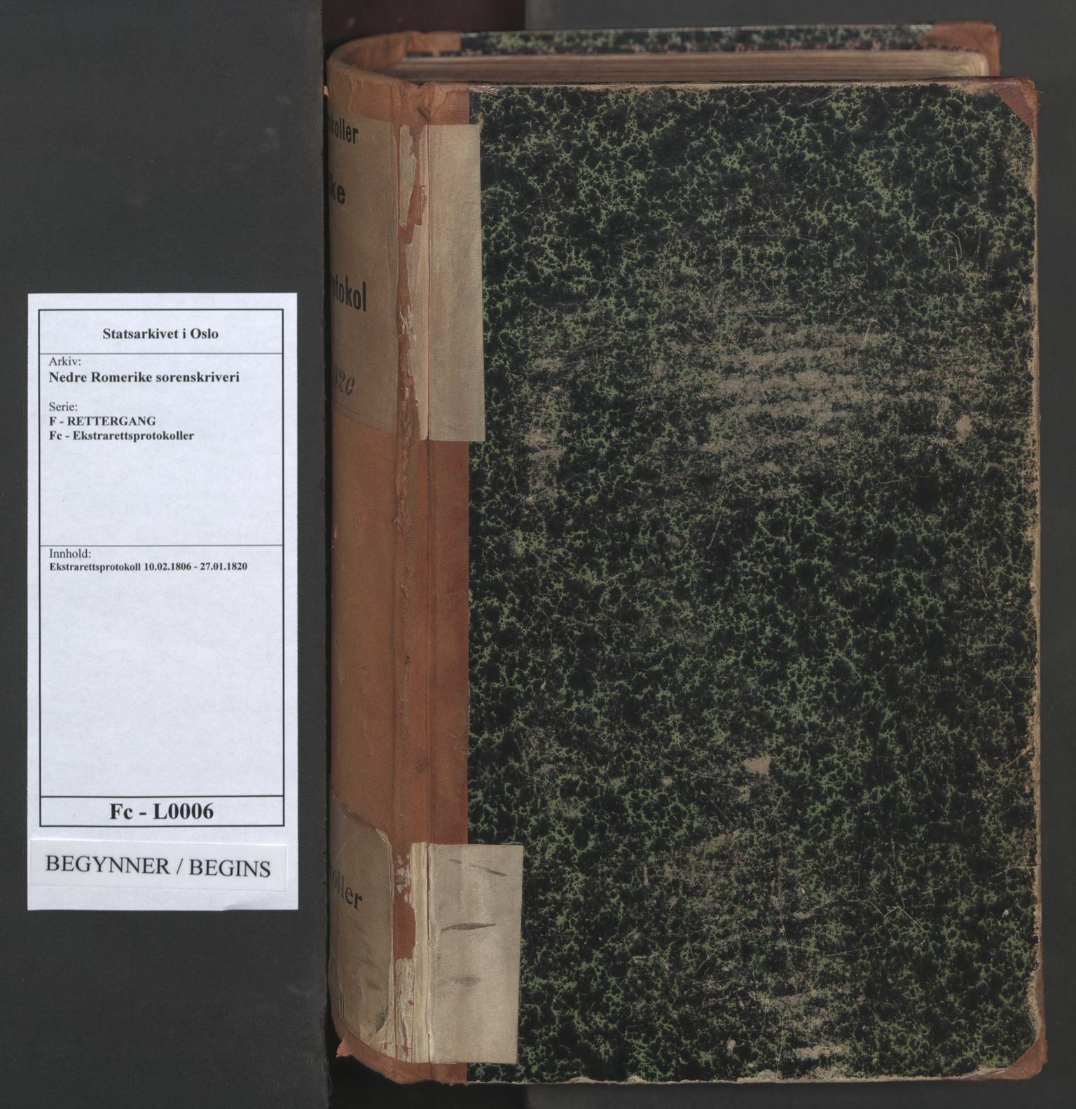 Nedre Romerike sorenskriveri, AV/SAO-A-10469/F/Fc/L0006: Ekstrarettsprotokoll, 1806-1820