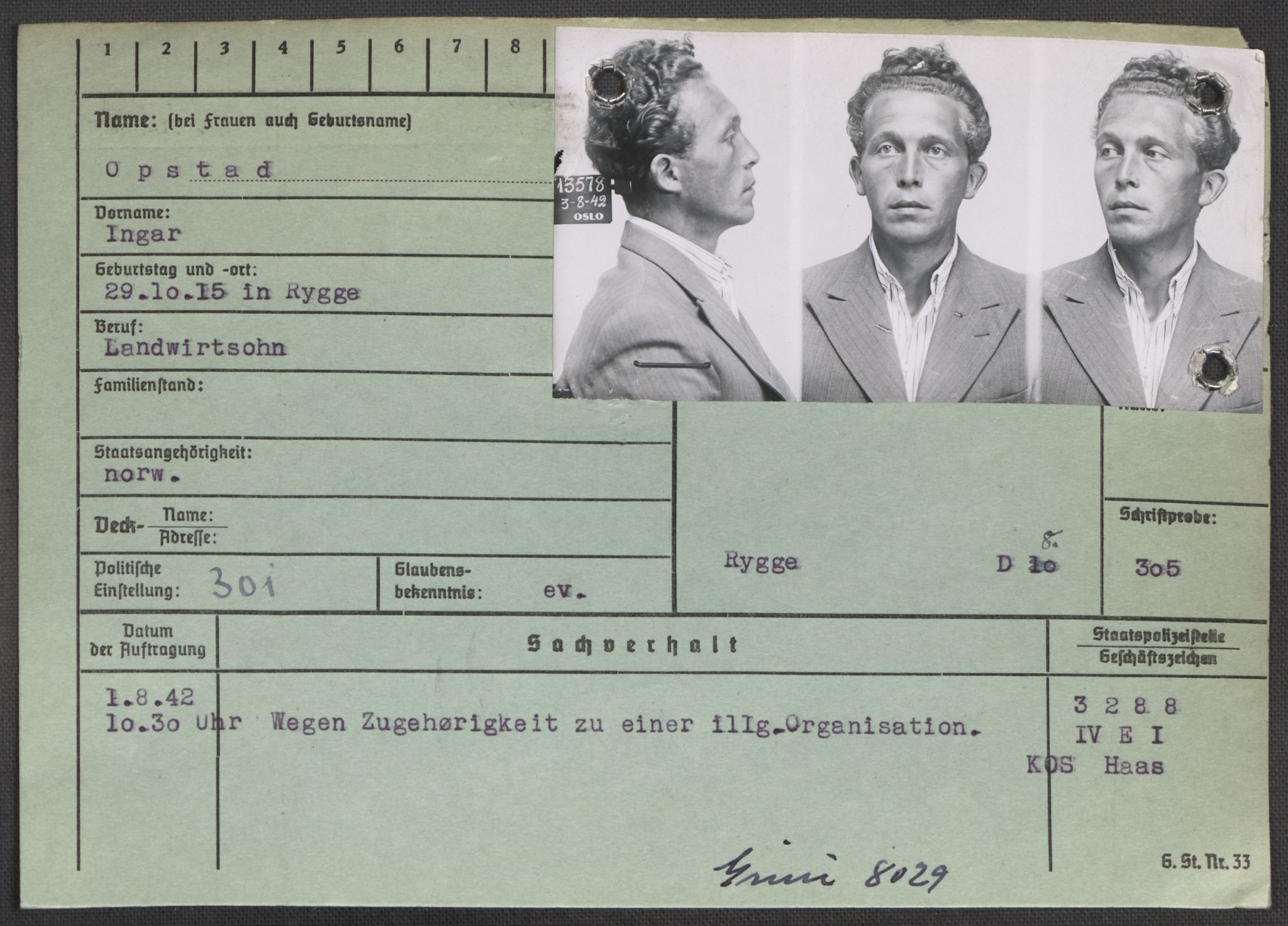 Befehlshaber der Sicherheitspolizei und des SD, AV/RA-RAFA-5969/E/Ea/Eaa/L0008: Register over norske fanger i Møllergata 19: Oelze-Ru, 1940-1945, s. 476