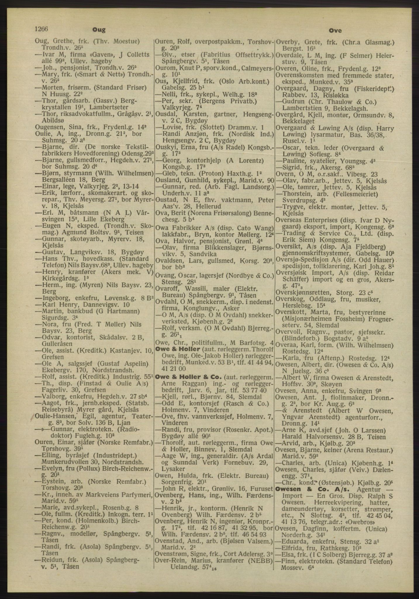 Kristiania/Oslo adressebok, PUBL/-, 1955, s. 1266
