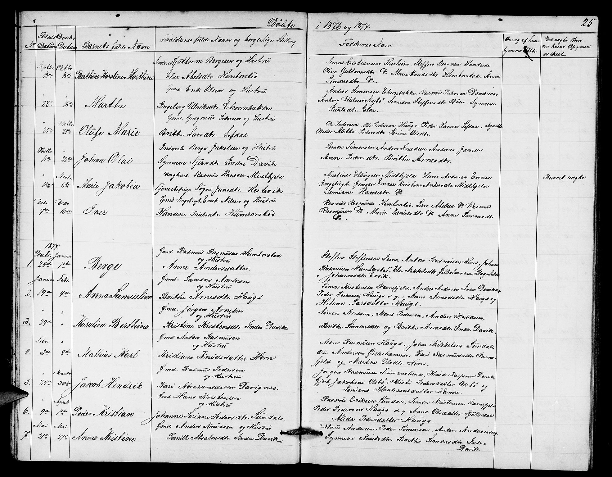 Davik sokneprestembete, AV/SAB-A-79701/H/Hab/Haba/L0001: Klokkerbok nr. A 1, 1866-1889, s. 25