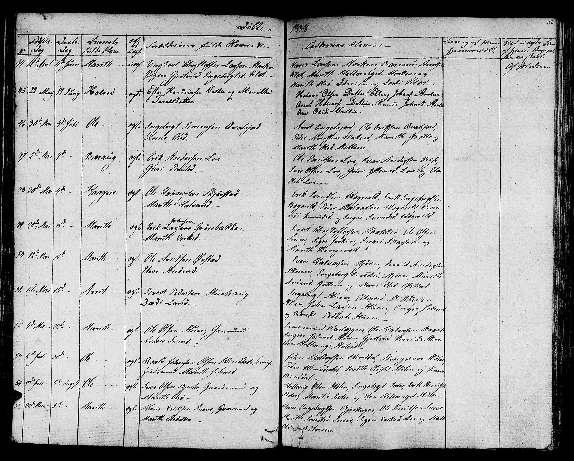 Ministerialprotokoller, klokkerbøker og fødselsregistre - Sør-Trøndelag, SAT/A-1456/678/L0897: Ministerialbok nr. 678A06-07, 1821-1847, s. 117