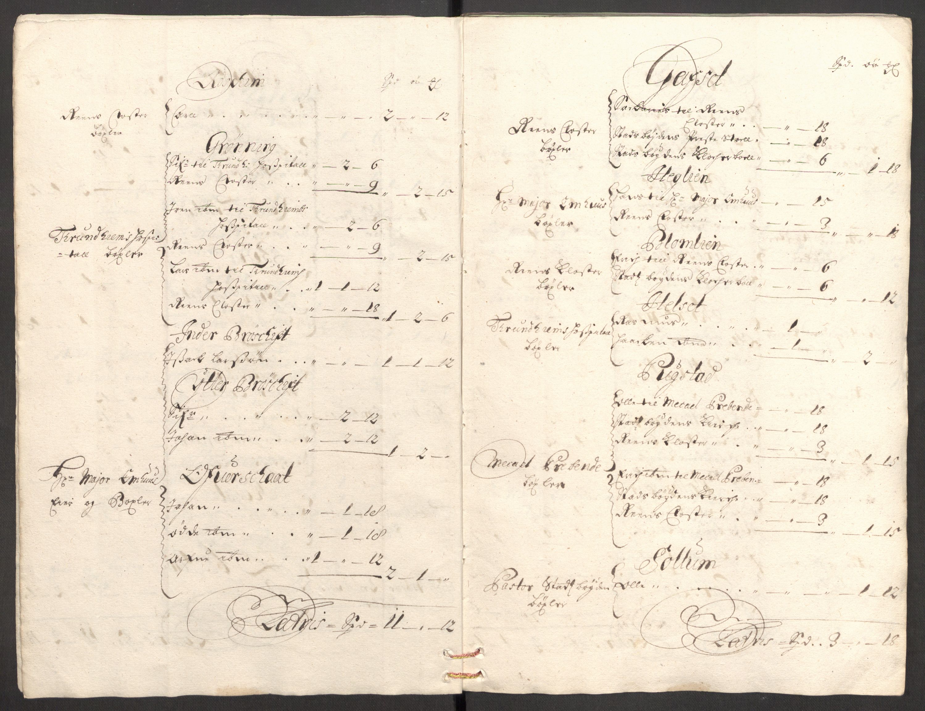 Rentekammeret inntil 1814, Reviderte regnskaper, Fogderegnskap, RA/EA-4092/R57/L3855: Fogderegnskap Fosen, 1702-1703, s. 62