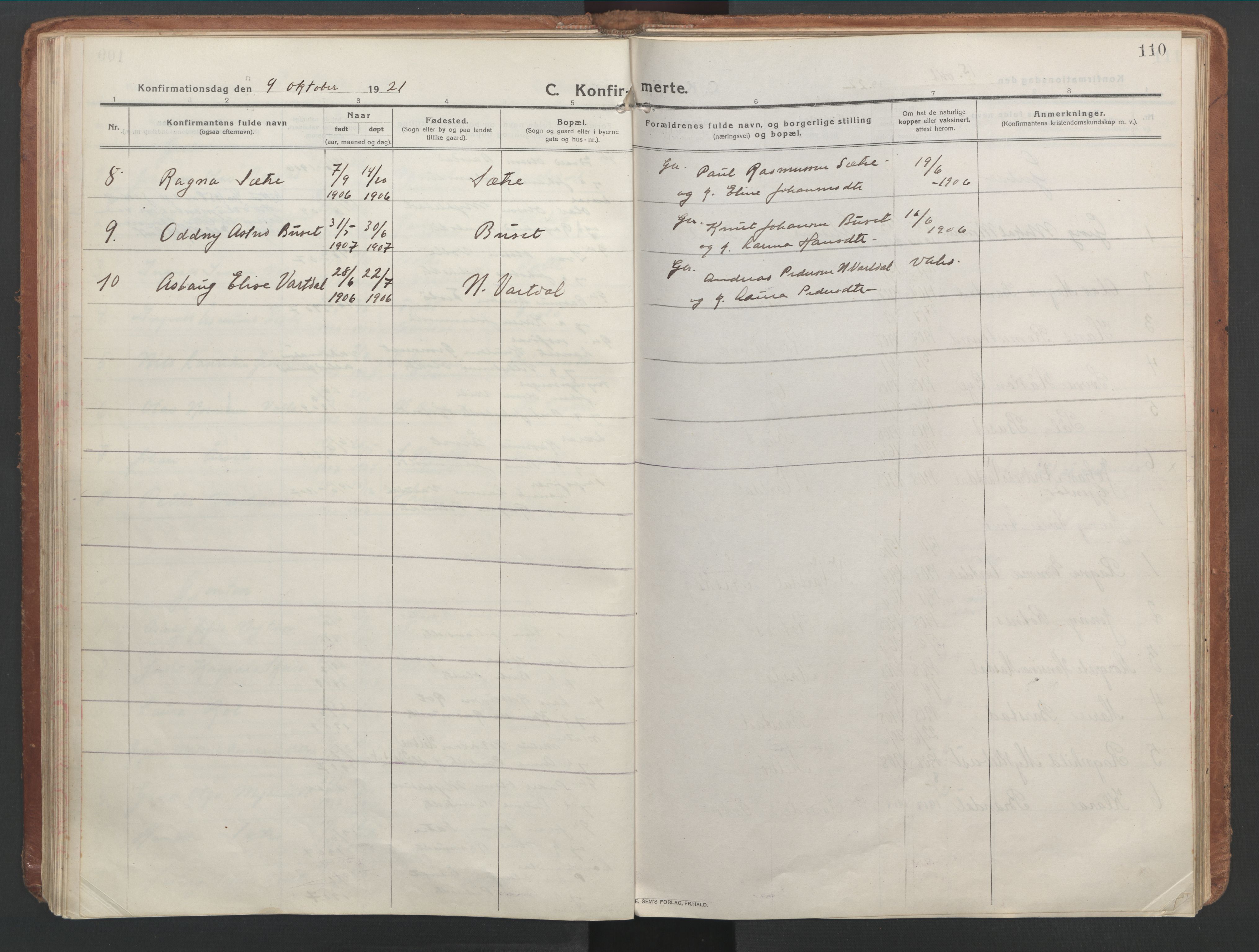 Ministerialprotokoller, klokkerbøker og fødselsregistre - Møre og Romsdal, AV/SAT-A-1454/514/L0200: Ministerialbok nr. 514A02, 1913-1943, s. 110