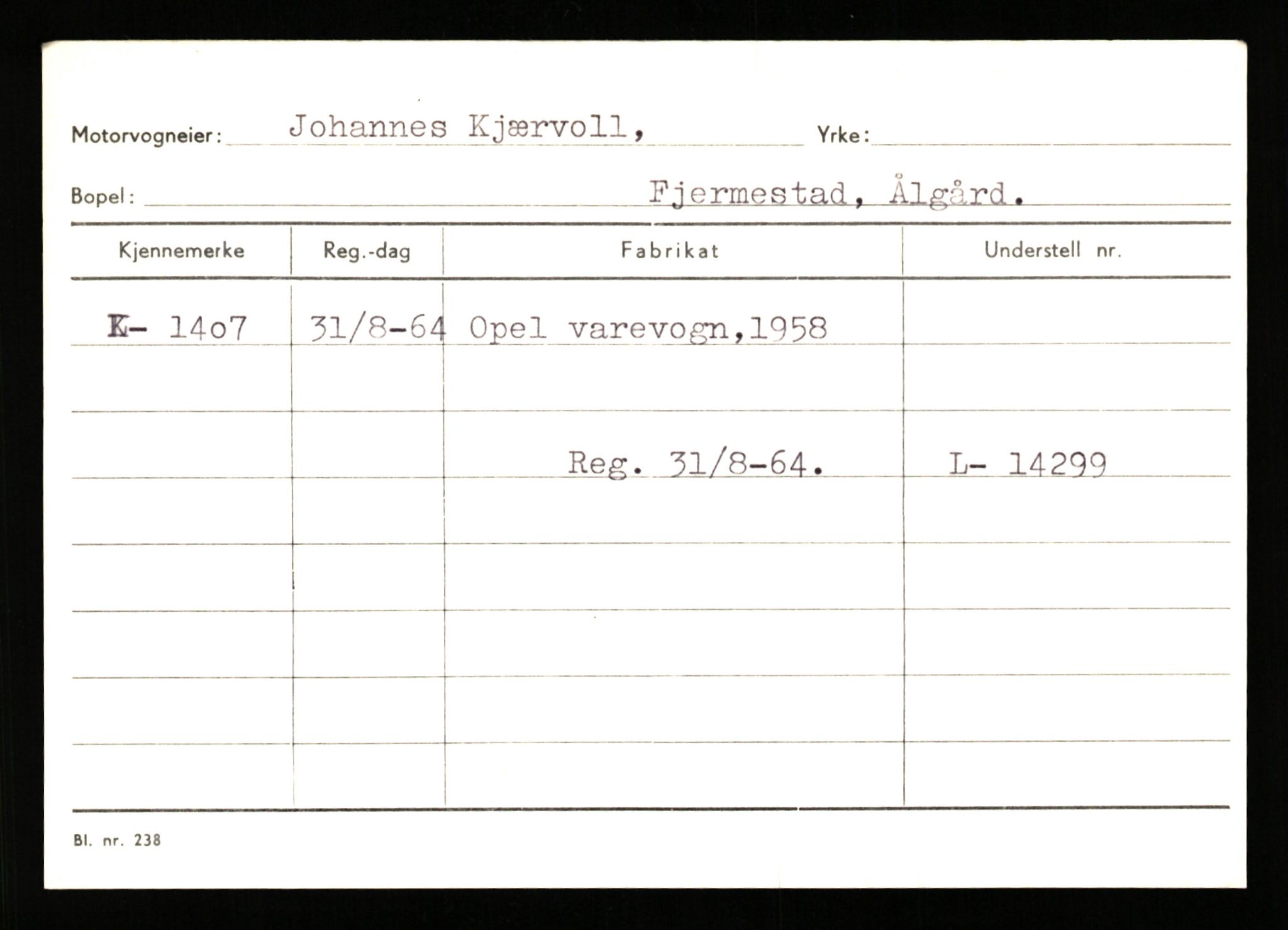 Stavanger trafikkstasjon, SAST/A-101942/0/G/L0001: Registreringsnummer: 0 - 5782, 1930-1971, s. 929