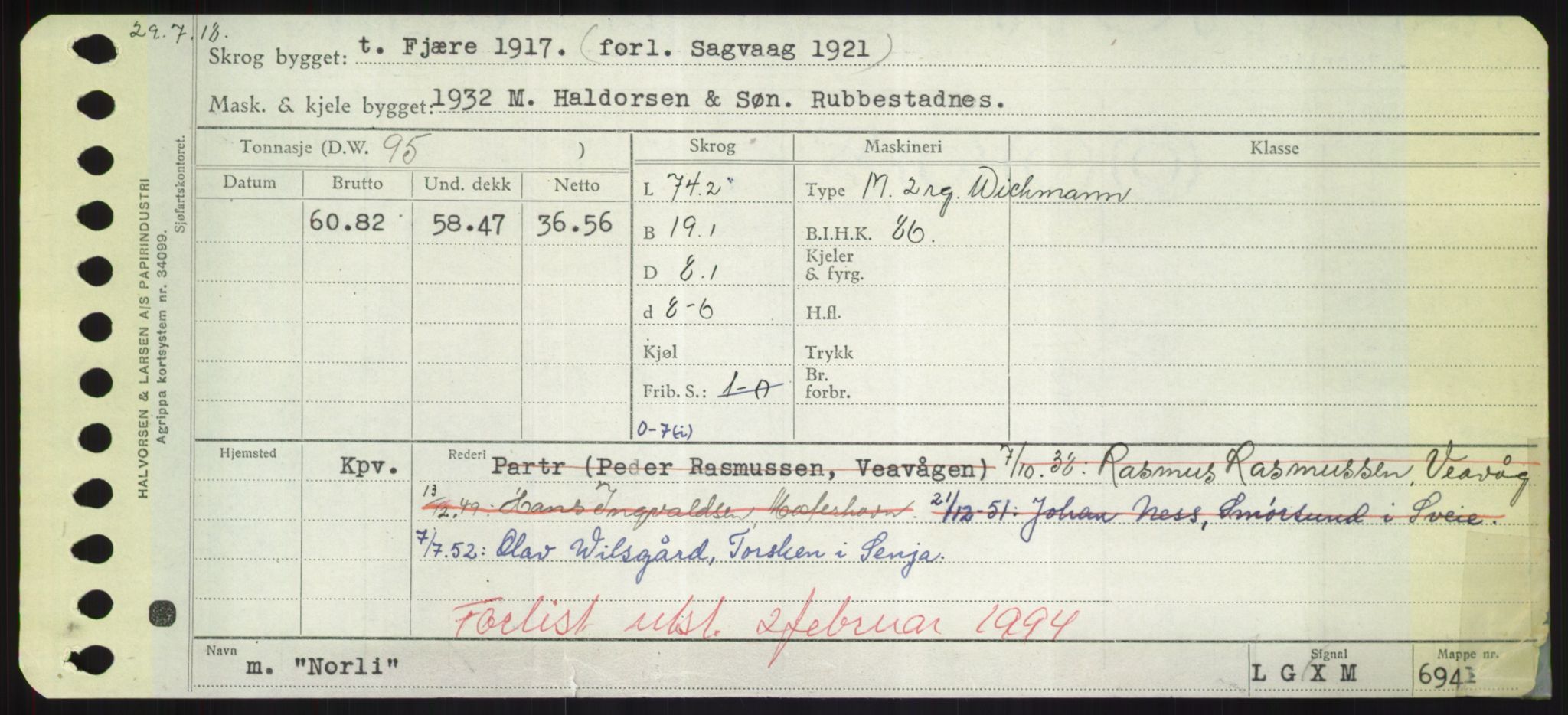 Sjøfartsdirektoratet med forløpere, Skipsmålingen, RA/S-1627/H/Hd/L0027: Fartøy, Norhop-Nør, s. 27