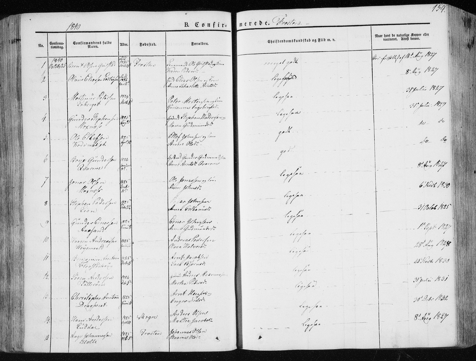 Ministerialprotokoller, klokkerbøker og fødselsregistre - Nord-Trøndelag, SAT/A-1458/713/L0115: Ministerialbok nr. 713A06, 1838-1851, s. 154