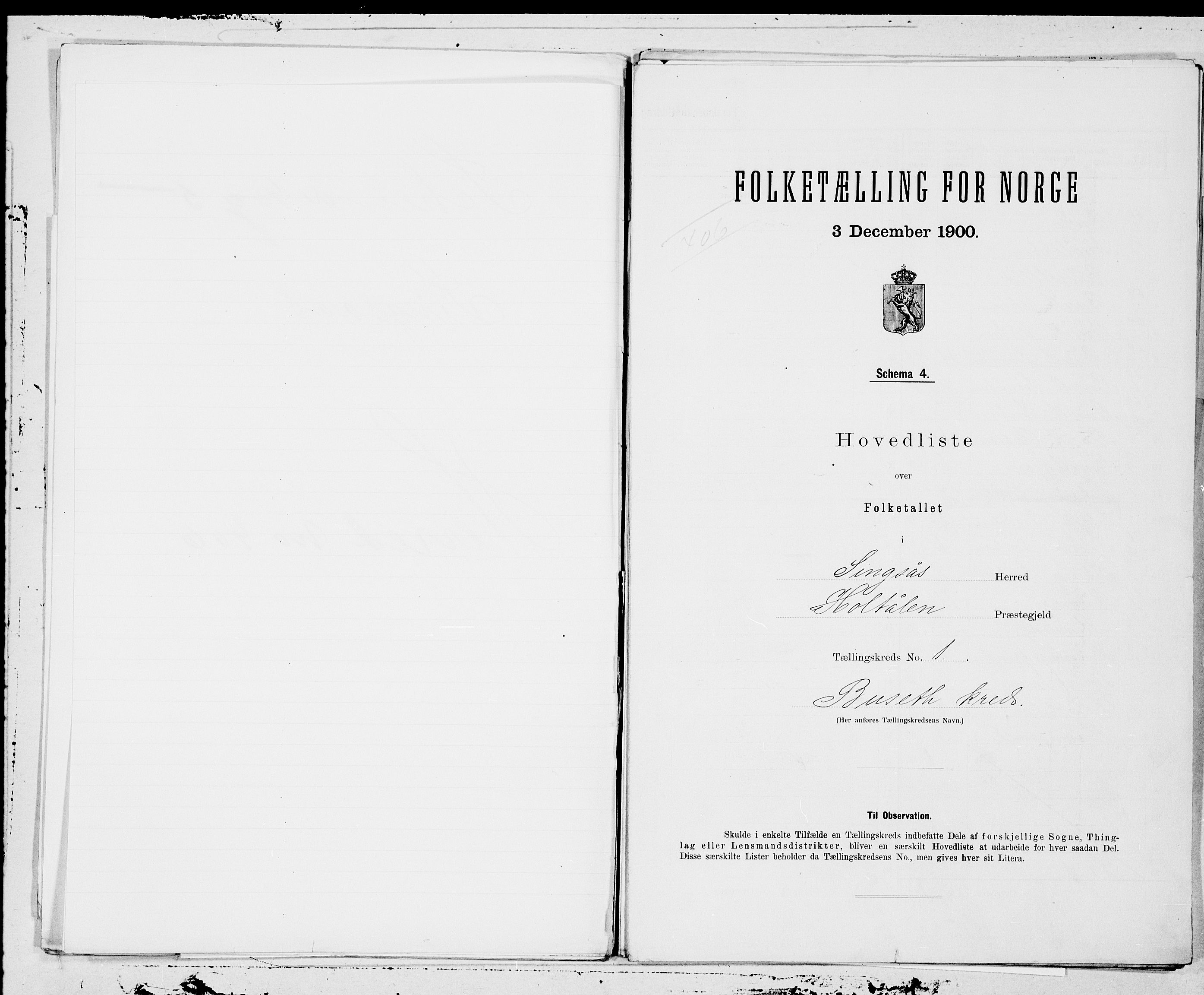 SAT, Folketelling 1900 for 1646 Singsås herred, 1900, s. 2