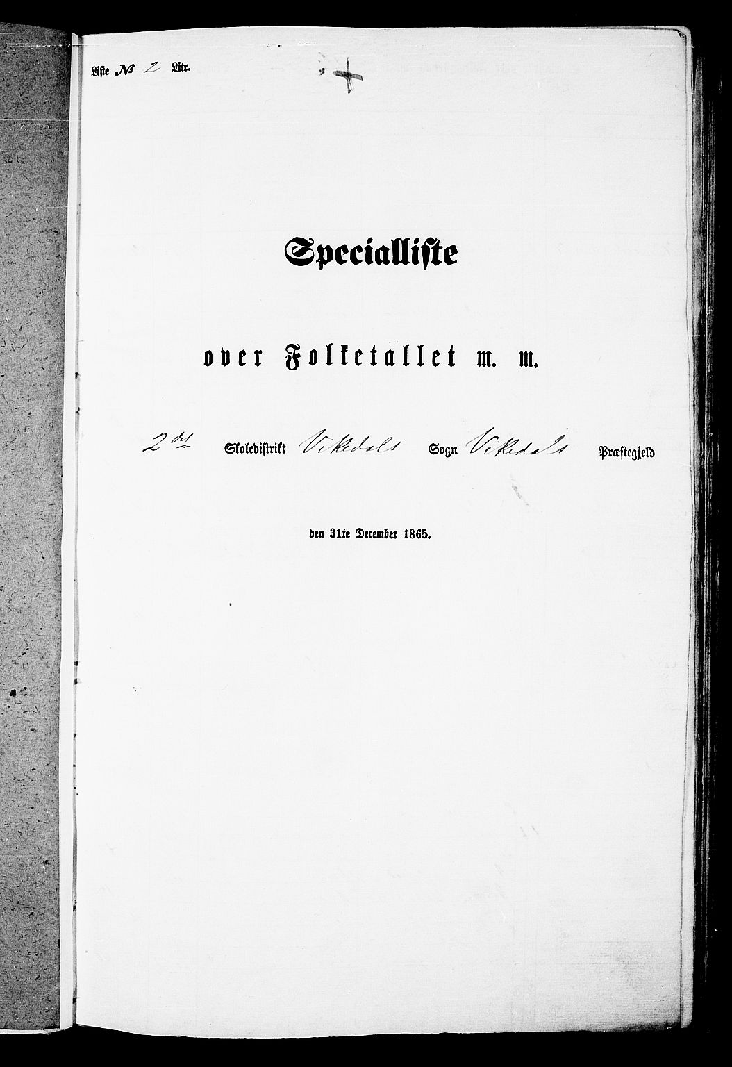 RA, Folketelling 1865 for 1157P Vikedal prestegjeld, 1865, s. 25