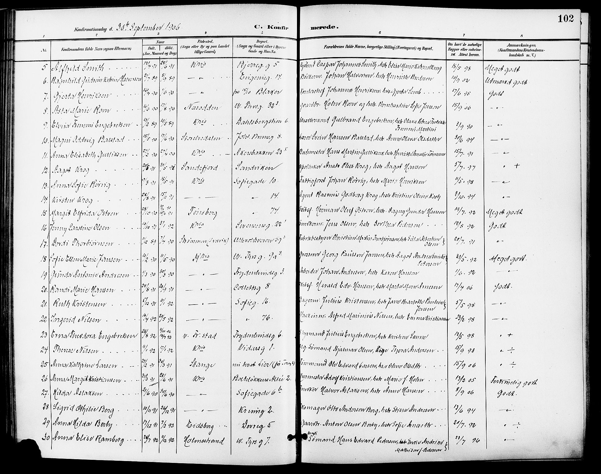 Gamle Aker prestekontor Kirkebøker, AV/SAO-A-10617a/F/L0012: Ministerialbok nr. 12, 1898-1910, s. 102
