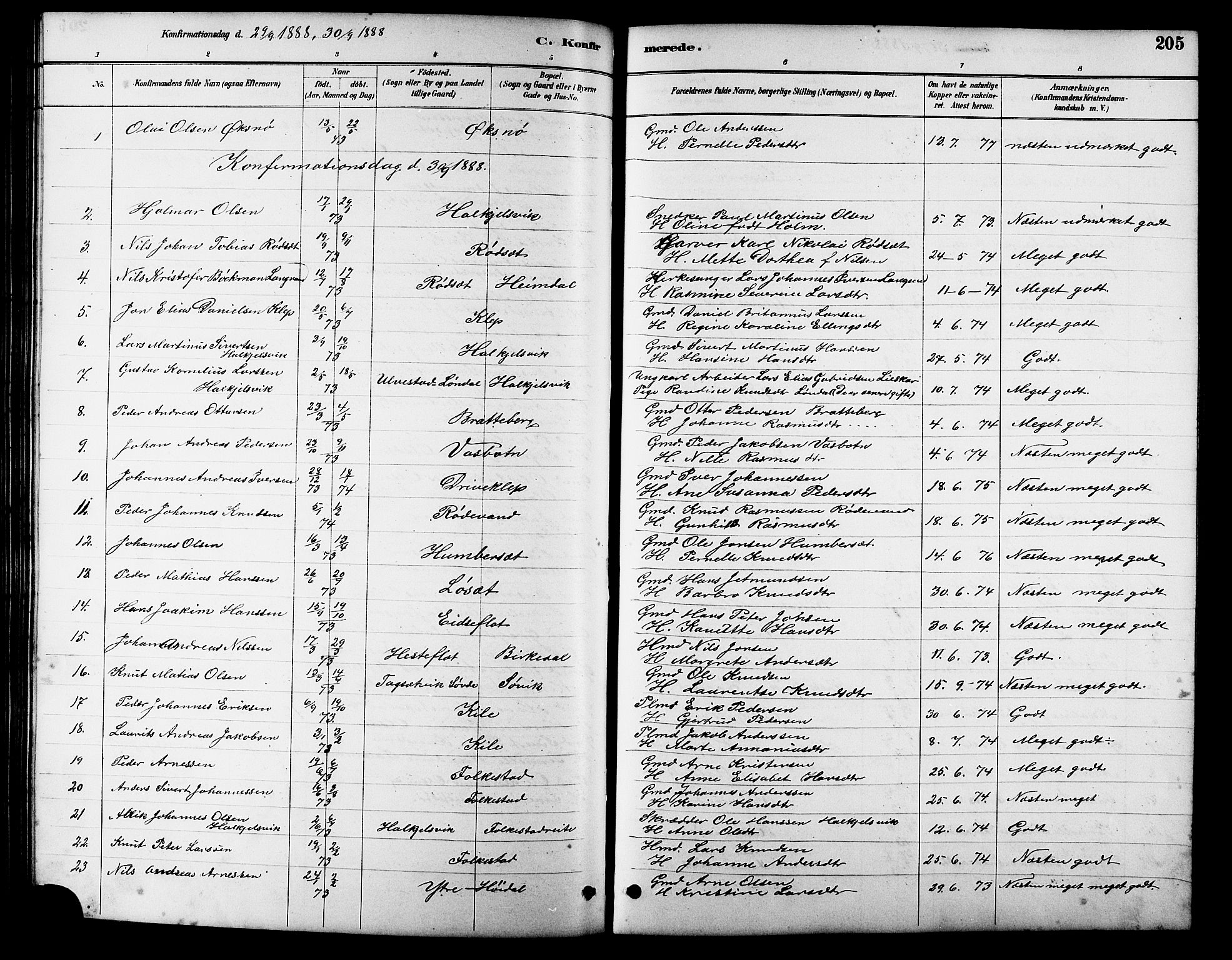 Ministerialprotokoller, klokkerbøker og fødselsregistre - Møre og Romsdal, AV/SAT-A-1454/511/L0158: Klokkerbok nr. 511C04, 1884-1903, s. 205