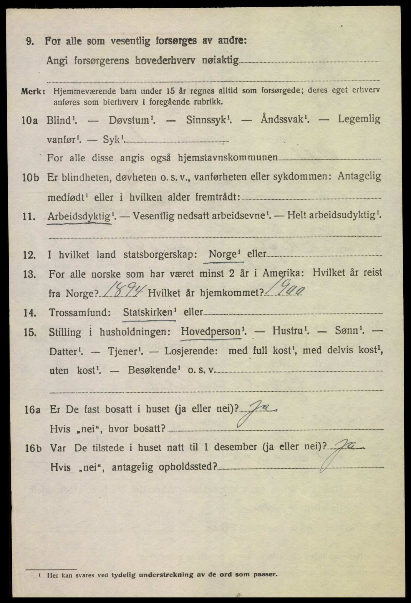SAK, Folketelling 1920 for 1012 Oddernes herred, 1920, s. 5420