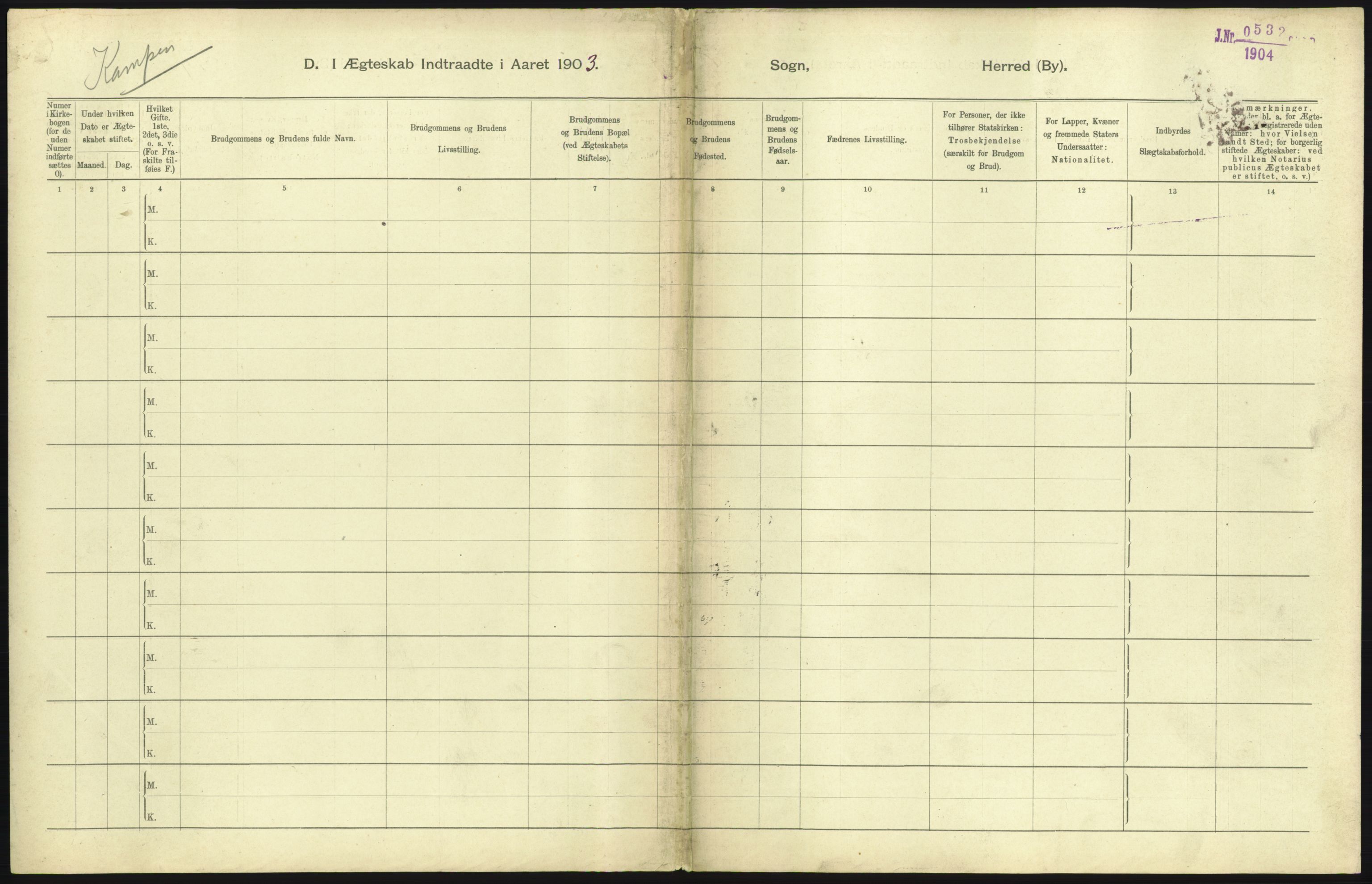 Statistisk sentralbyrå, Sosiodemografiske emner, Befolkning, RA/S-2228/D/Df/Dfa/Dfaa/L0004: Kristiania: Gifte, døde, 1903, s. 461