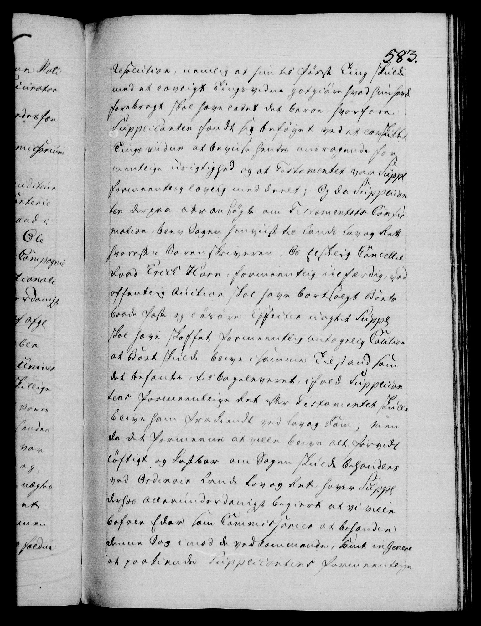 Danske Kanselli 1572-1799, AV/RA-EA-3023/F/Fc/Fca/Fcab/L0043: Norske tegnelser, 1782-1786, s. 583a