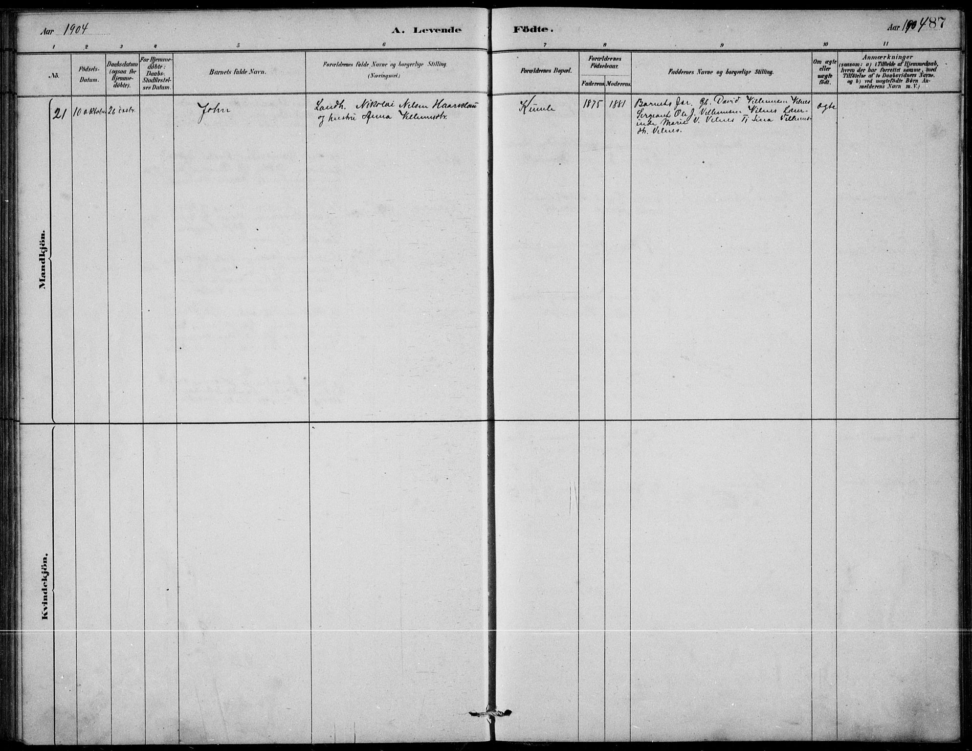 Askvoll sokneprestembete, SAB/A-79501/H/Hab/Habb/L0001: Klokkerbok nr. B 1, 1879-1909, s. 87