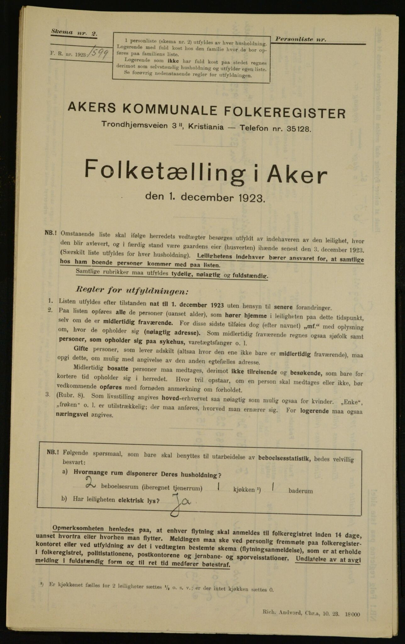 , Kommunal folketelling 1.12.1923 for Aker, 1923, s. 17917