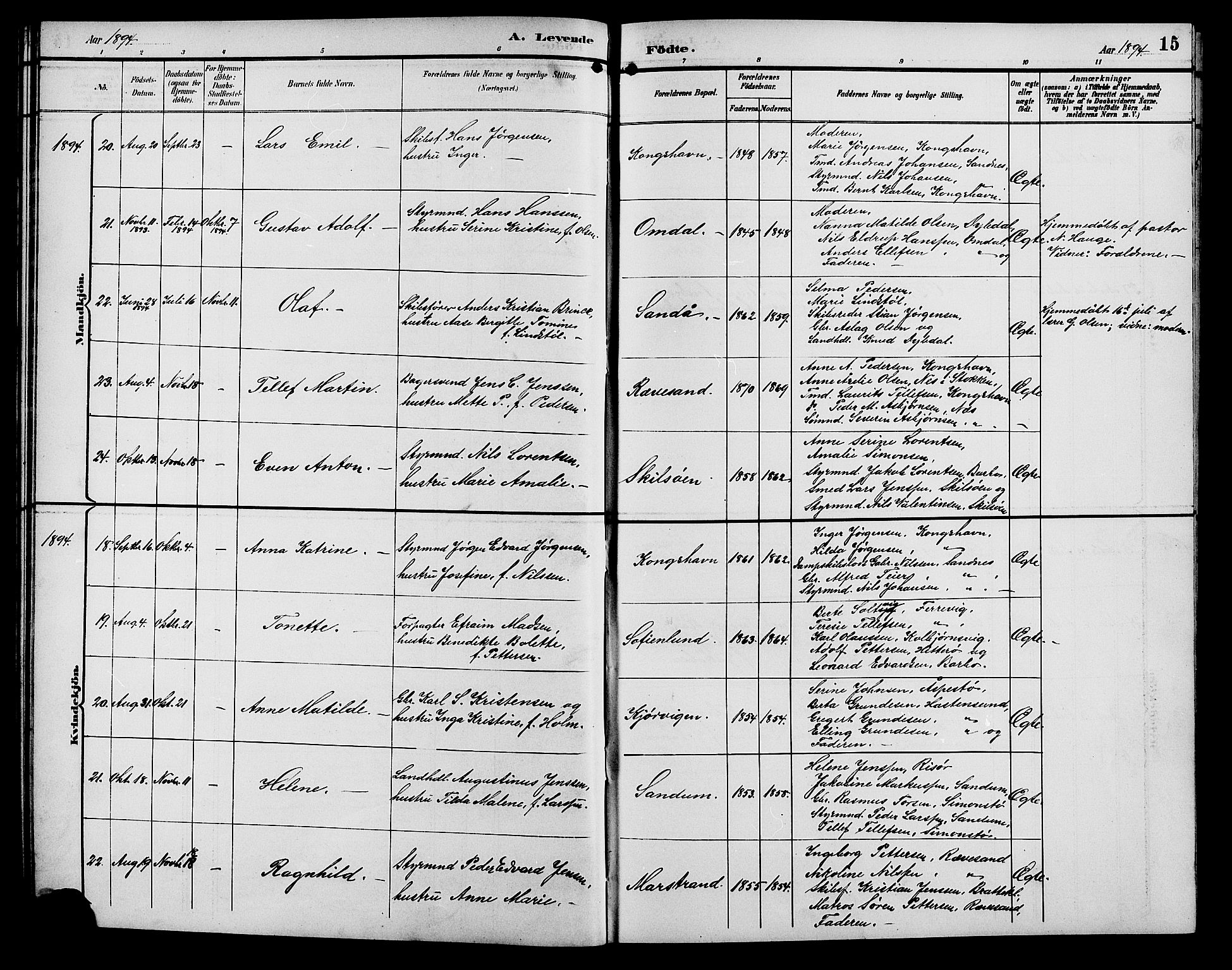 Tromøy sokneprestkontor, AV/SAK-1111-0041/F/Fb/L0006: Klokkerbok nr. B 6, 1892-1907, s. 15