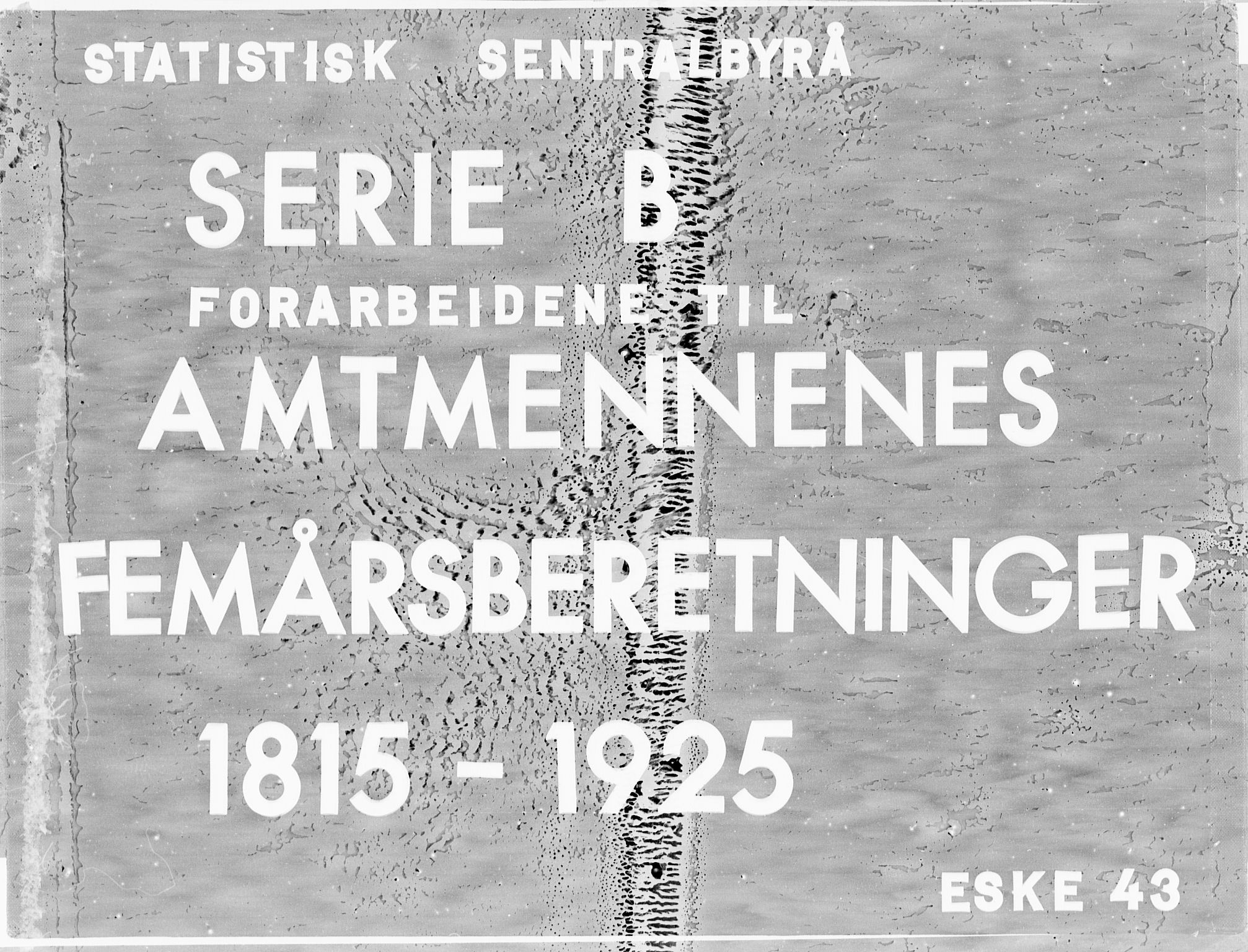 Statistisk sentralbyrå, Næringsøkonomiske emner, Generelt - Amtmennenes femårsberetninger, RA/S-2233/F/Fa/L0043: --, 1875, s. 1