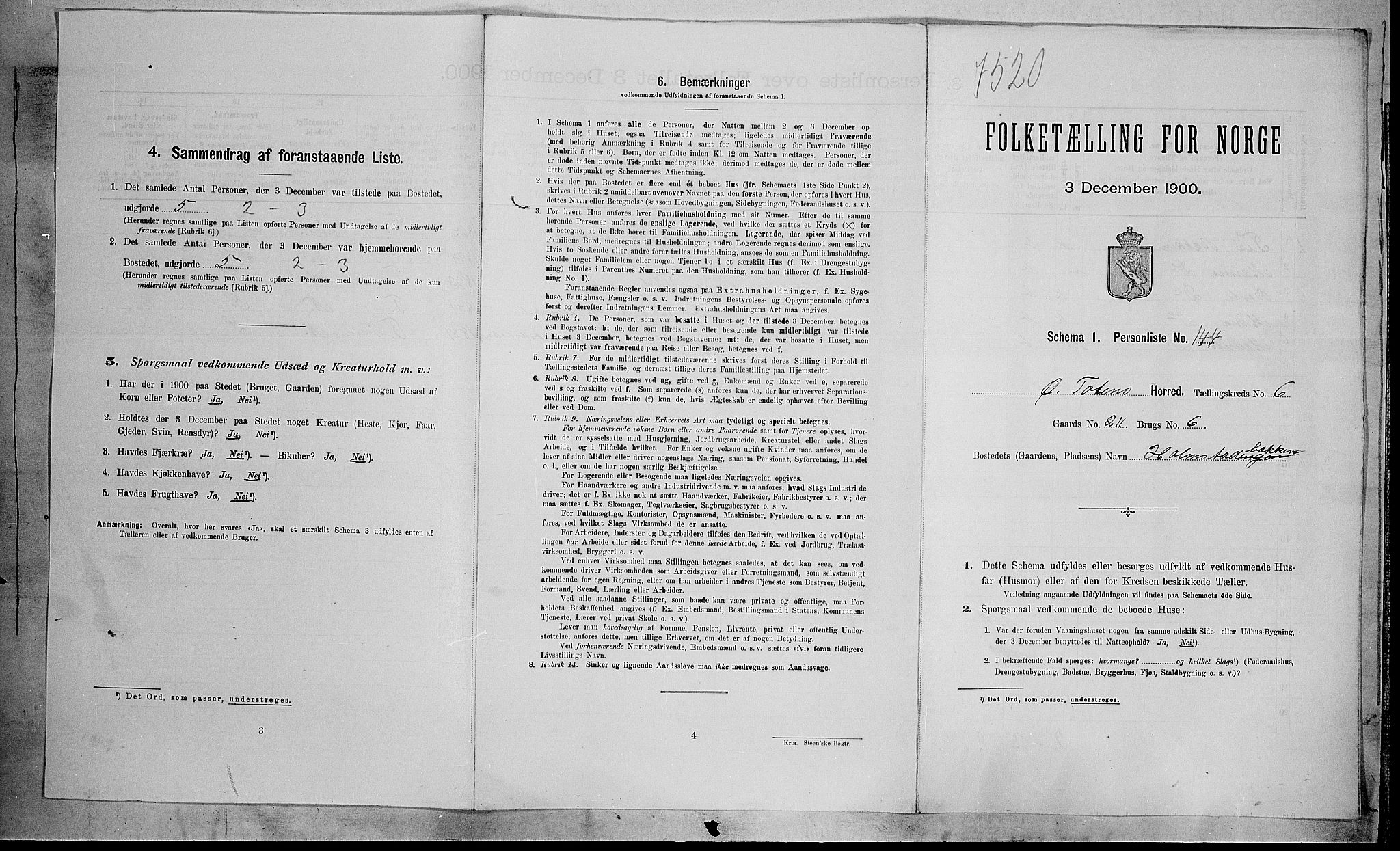 SAH, Folketelling 1900 for 0528 Østre Toten herred, 1900, s. 1679