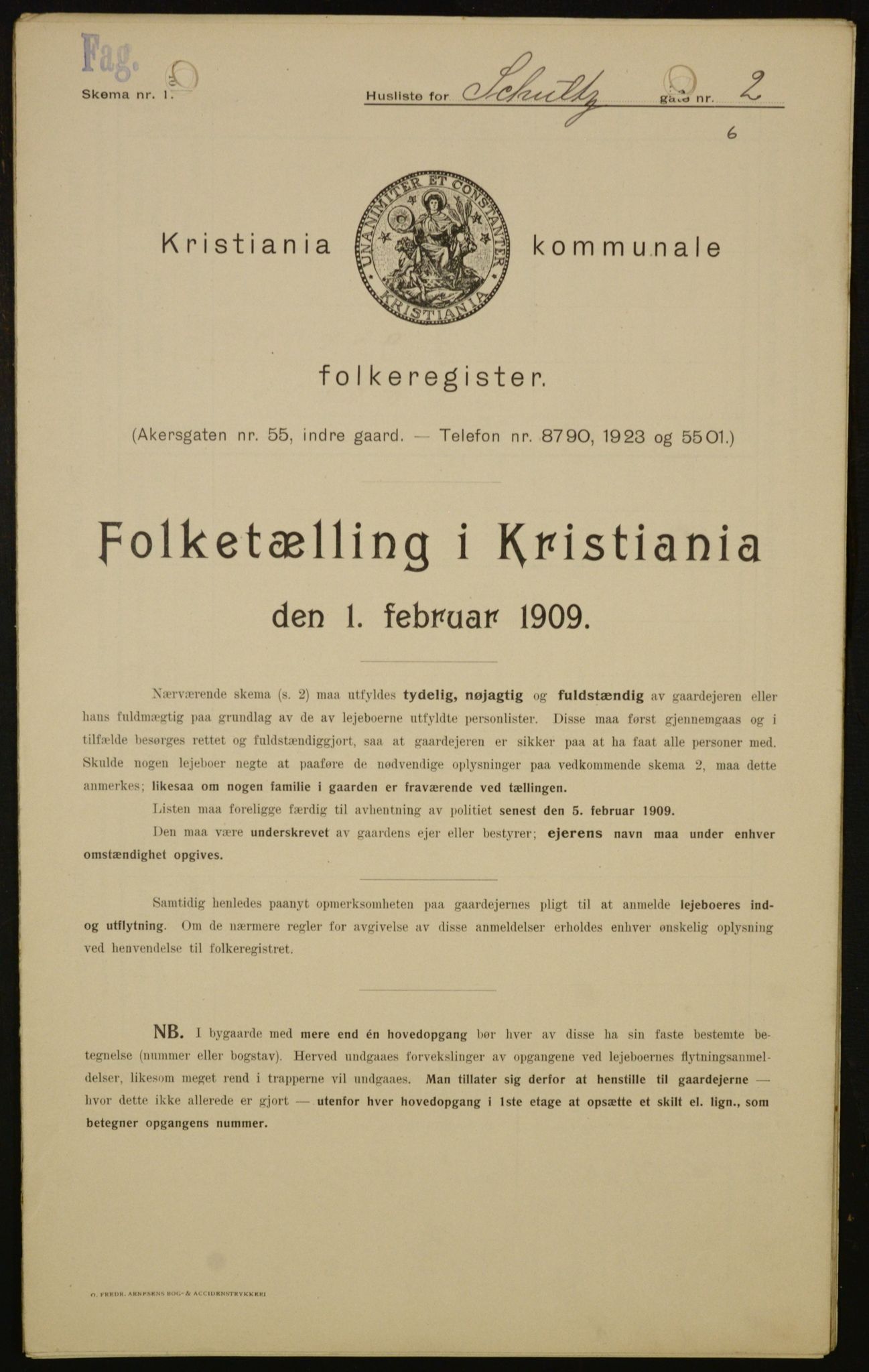 OBA, Kommunal folketelling 1.2.1909 for Kristiania kjøpstad, 1909, s. 82279