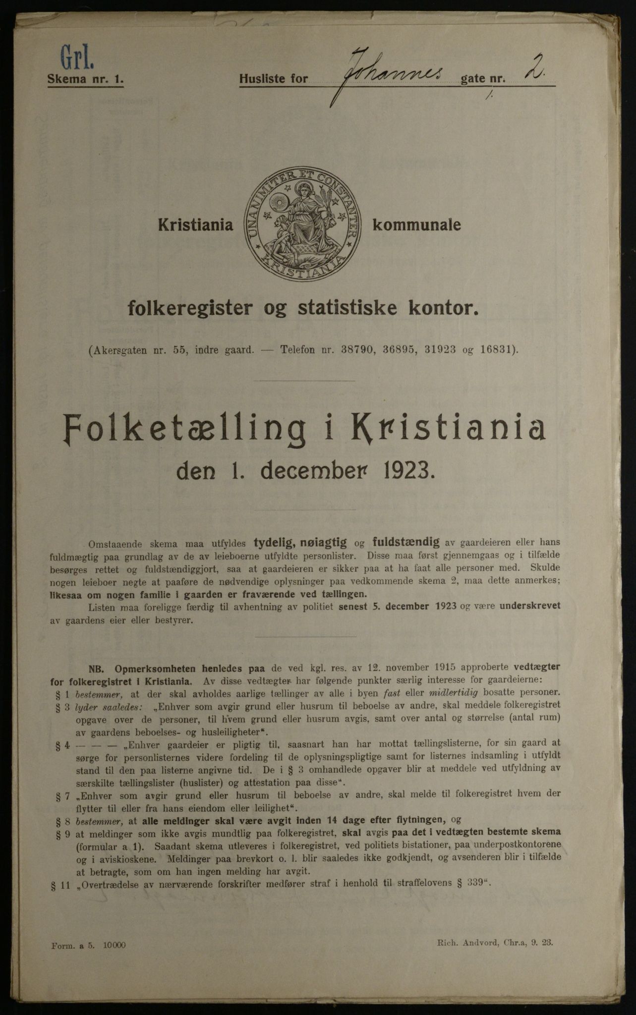 OBA, Kommunal folketelling 1.12.1923 for Kristiania, 1923, s. 52794