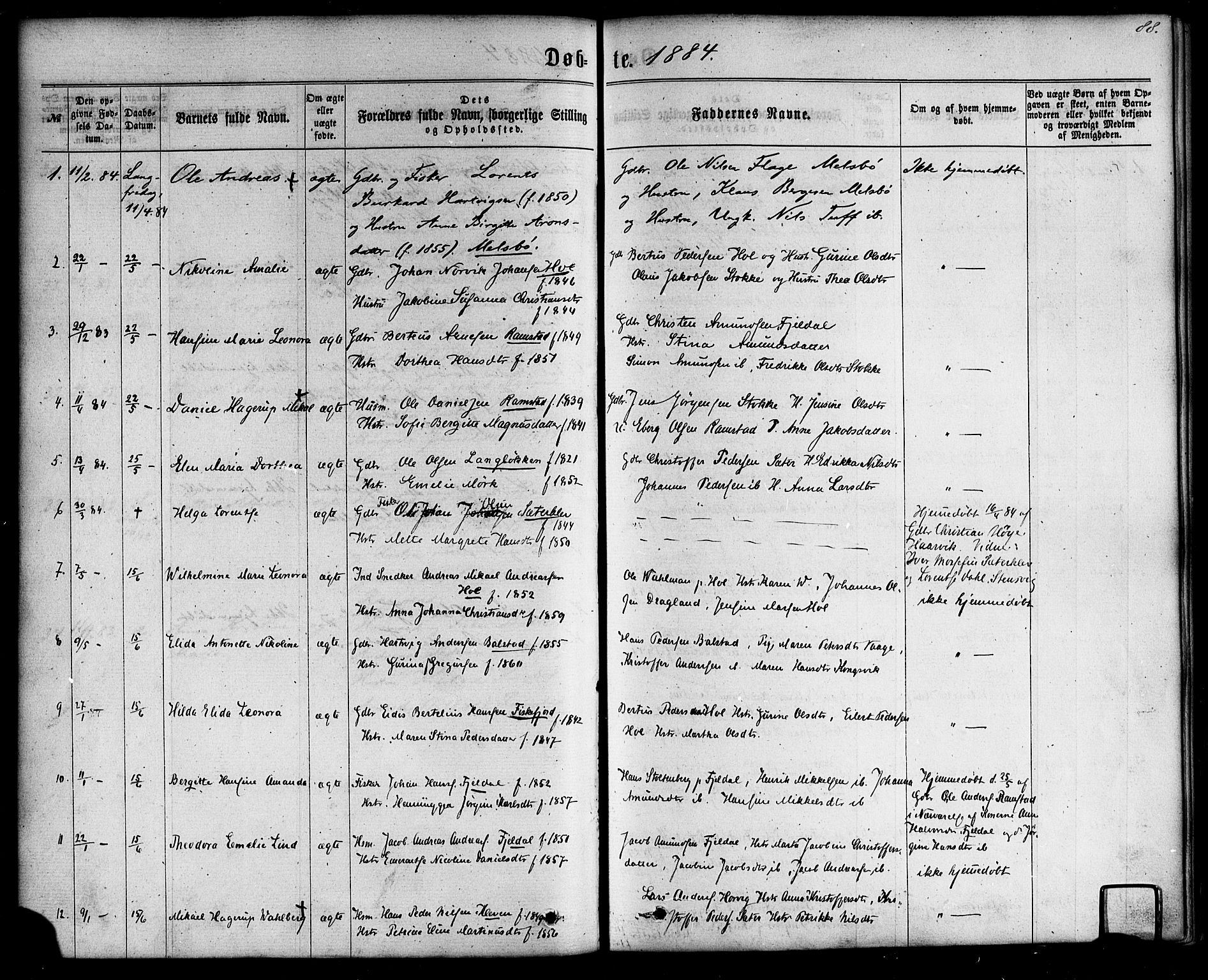 Ministerialprotokoller, klokkerbøker og fødselsregistre - Nordland, AV/SAT-A-1459/865/L0923: Ministerialbok nr. 865A01, 1864-1884, s. 88