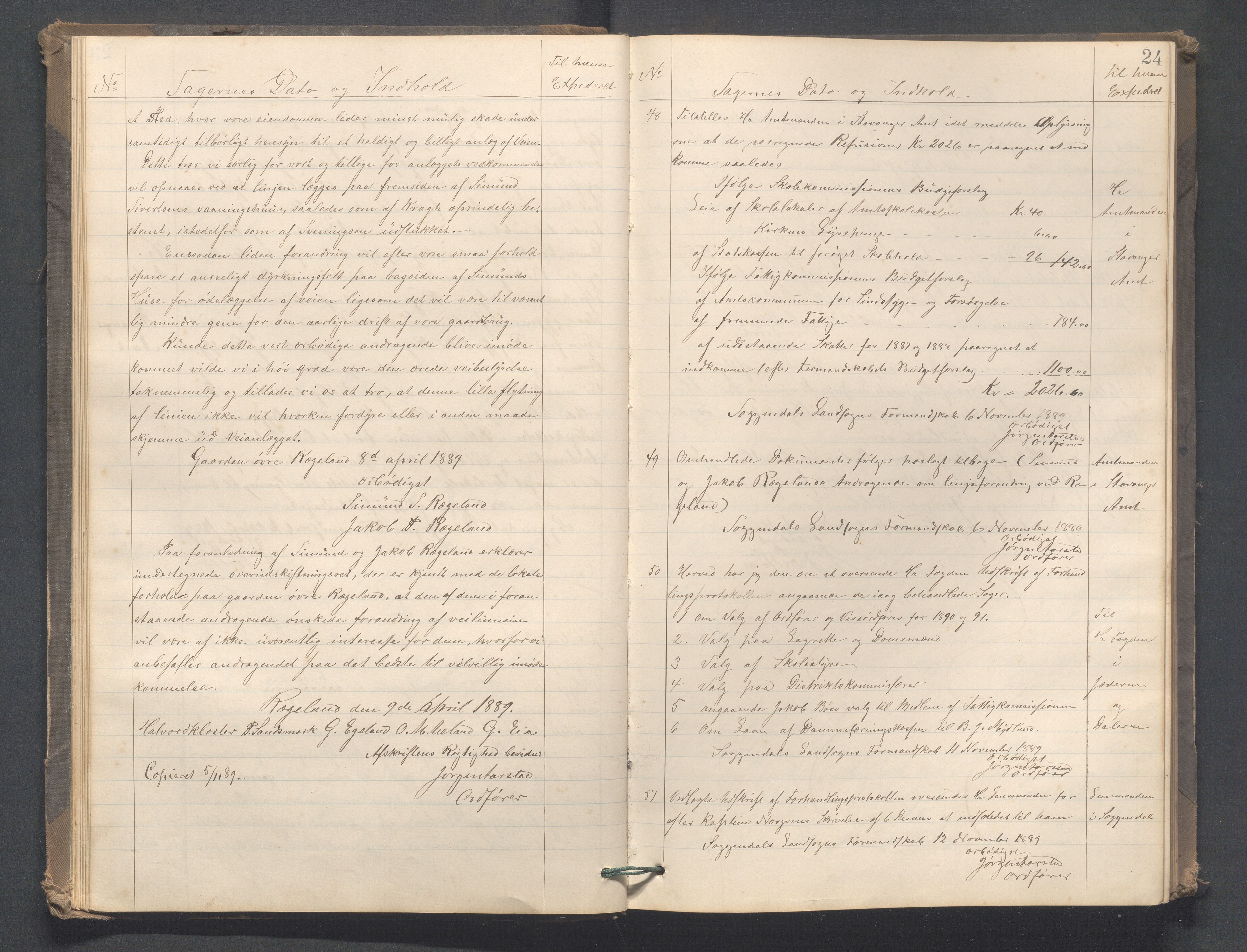 Sokndal kommune - Formannskapet/Sentraladministrasjonen, IKAR/K-101099/B/L0002: Kopibok, 1886-1904, s. 24