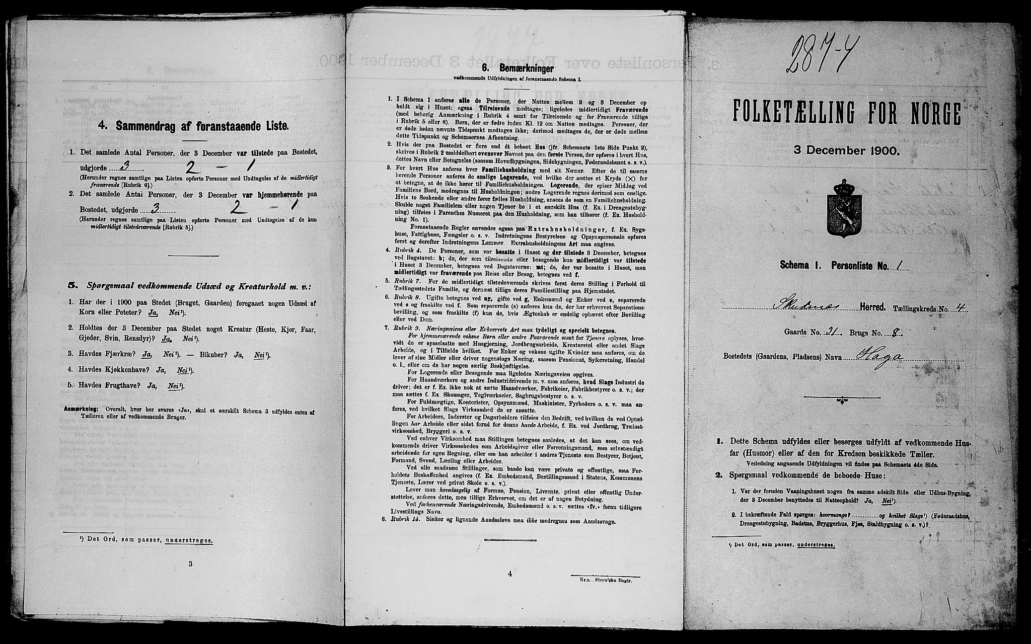 SAST, Folketelling 1900 for 1150 Skudenes herred, 1900, s. 557