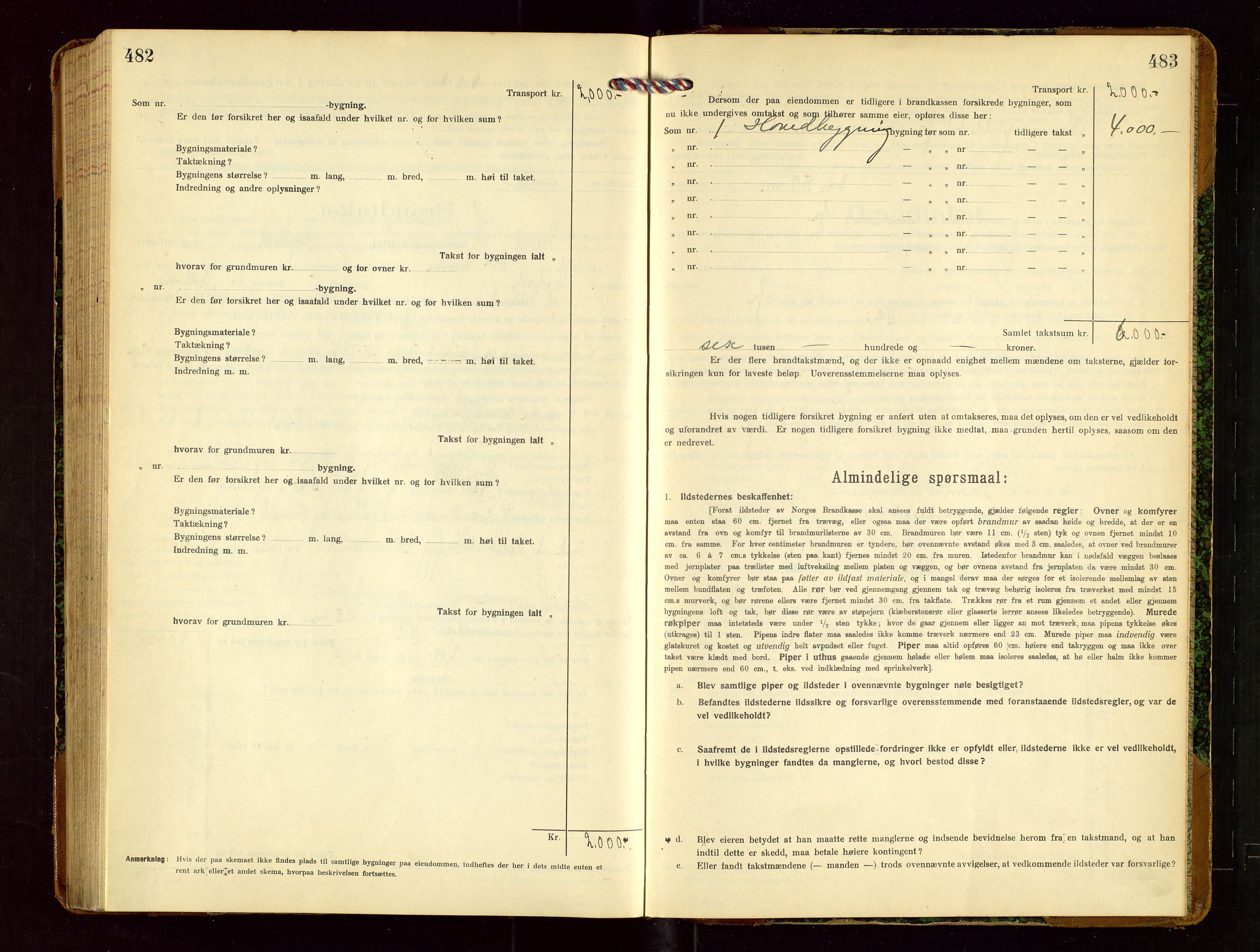 Hetland lensmannskontor, AV/SAST-A-100101/Gob/L0002: "Brandtakstprotokol", 1918-1932, s. 482-483