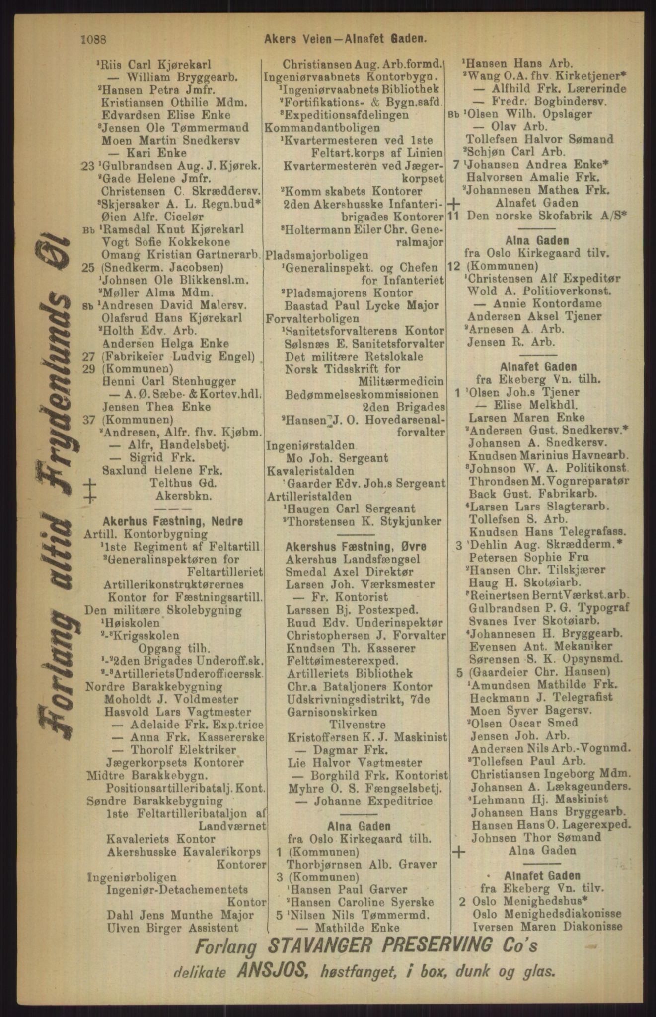 Kristiania/Oslo adressebok, PUBL/-, 1911, s. 1088