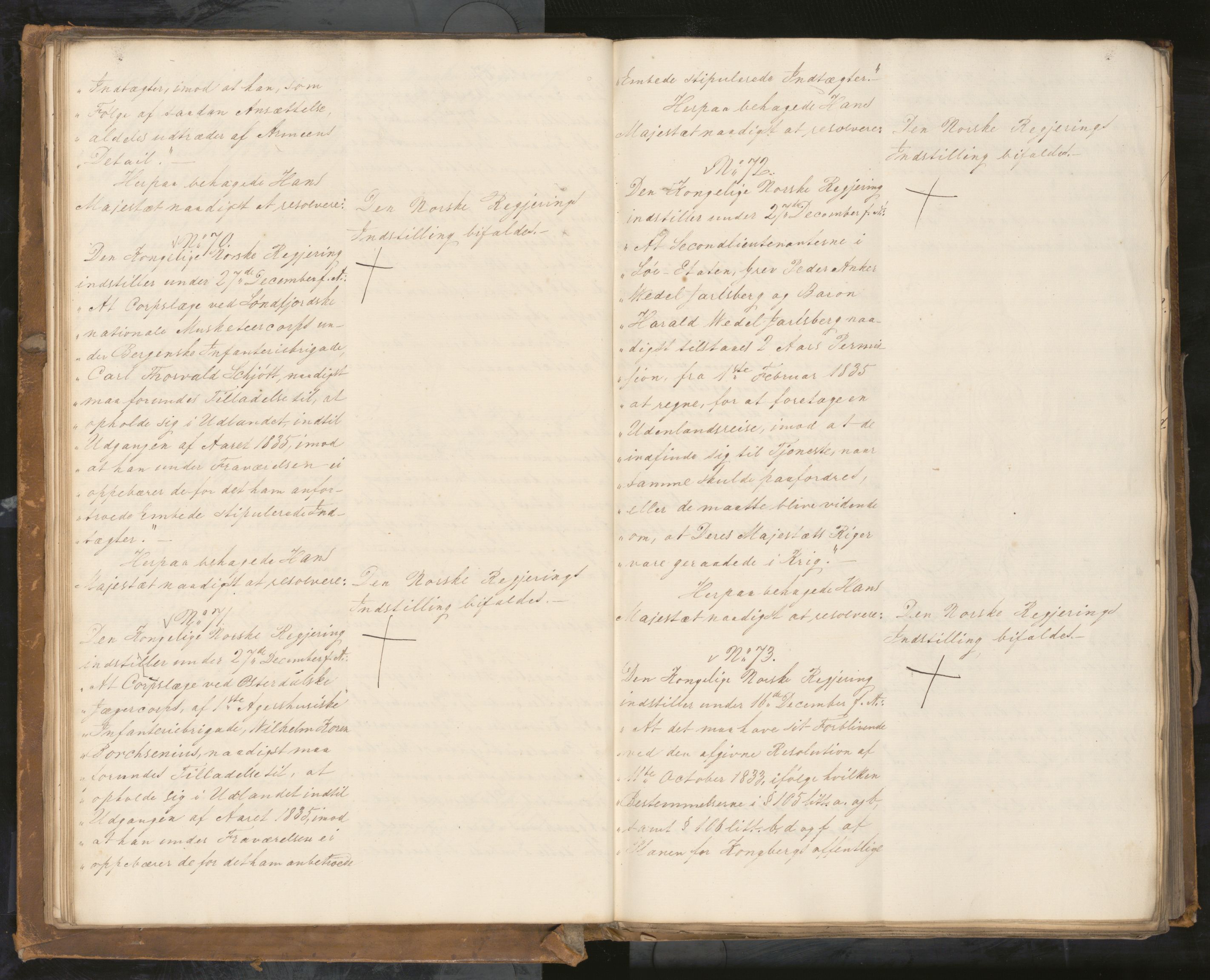 Statsrådssekretariatet, AV/RA-S-1001/A/Ab/L0040: Kgl. res. nr. 1-568, 1. halvår, 1835