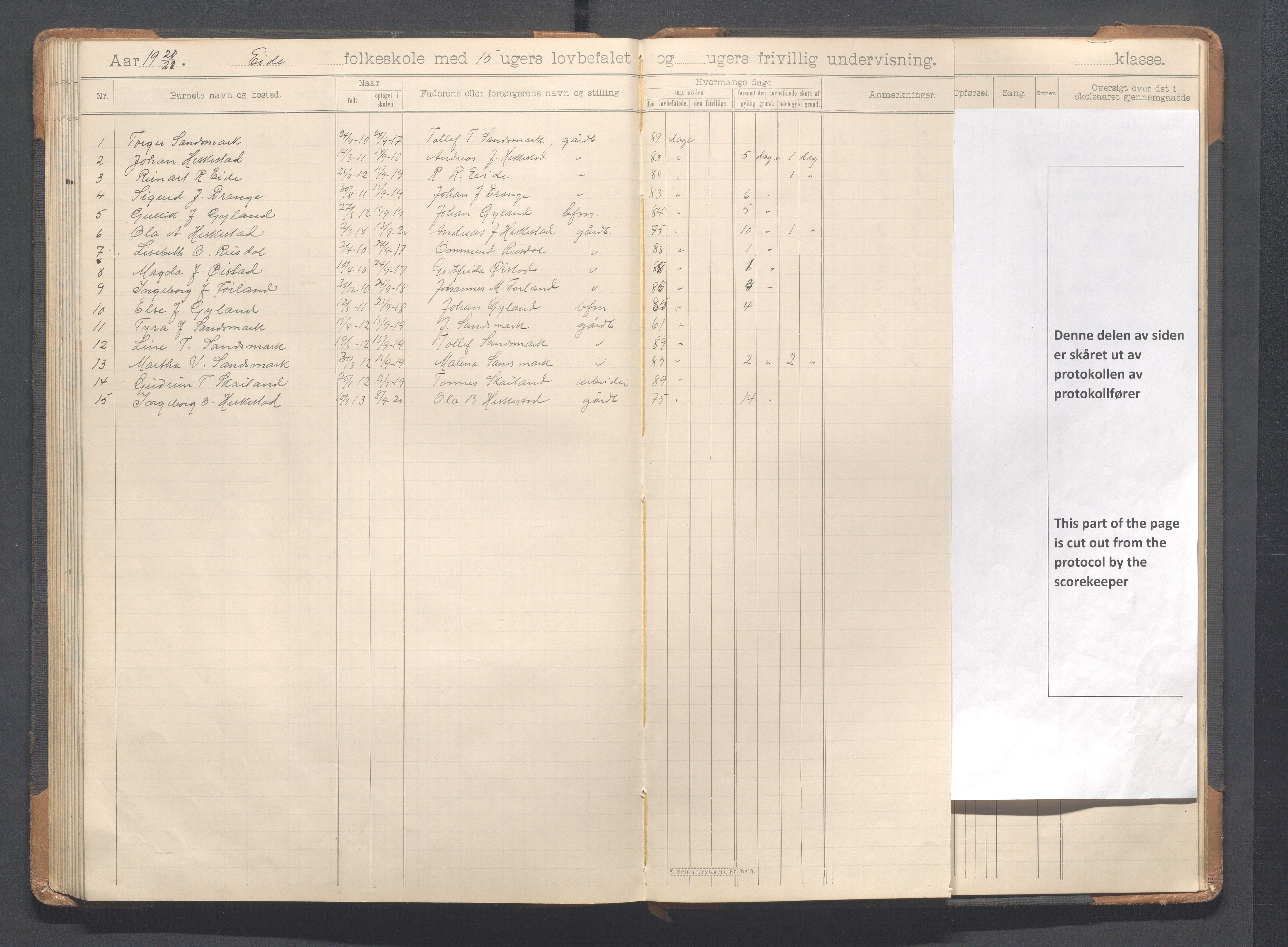 Heskestad kommune - Eide skole, IKAR/K-101744/H/L0001: Skoleprotokoll, 1898-1922, s. 93