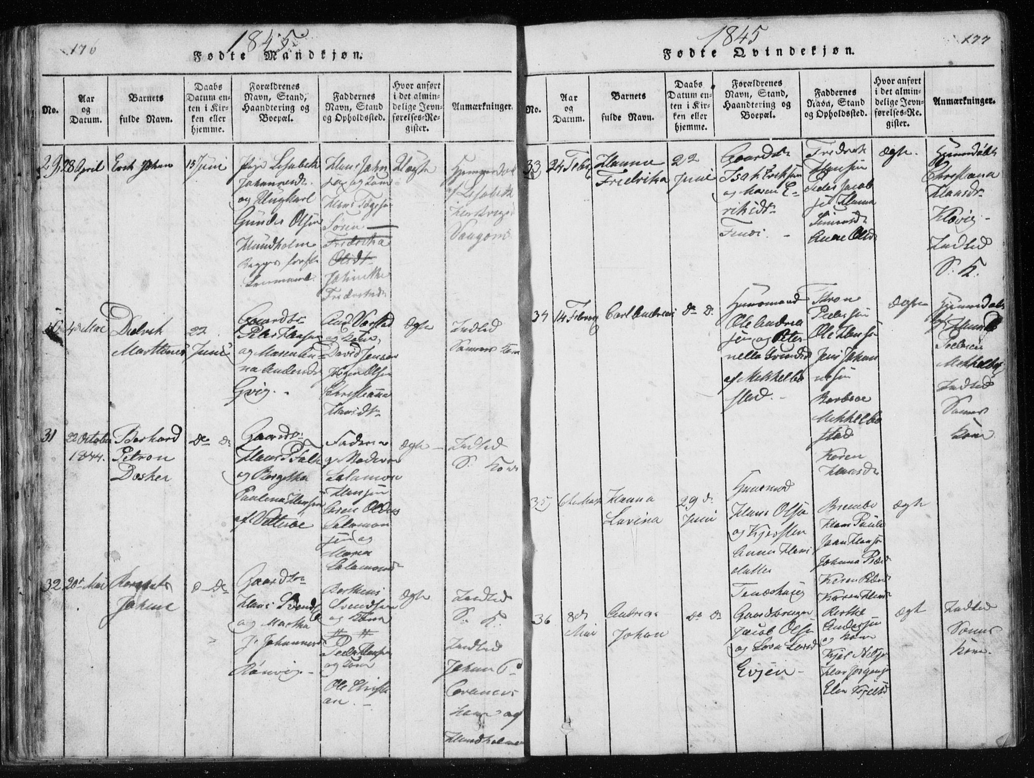 Ministerialprotokoller, klokkerbøker og fødselsregistre - Nordland, AV/SAT-A-1459/801/L0027: Klokkerbok nr. 801C02, 1835-1845, s. 176-177