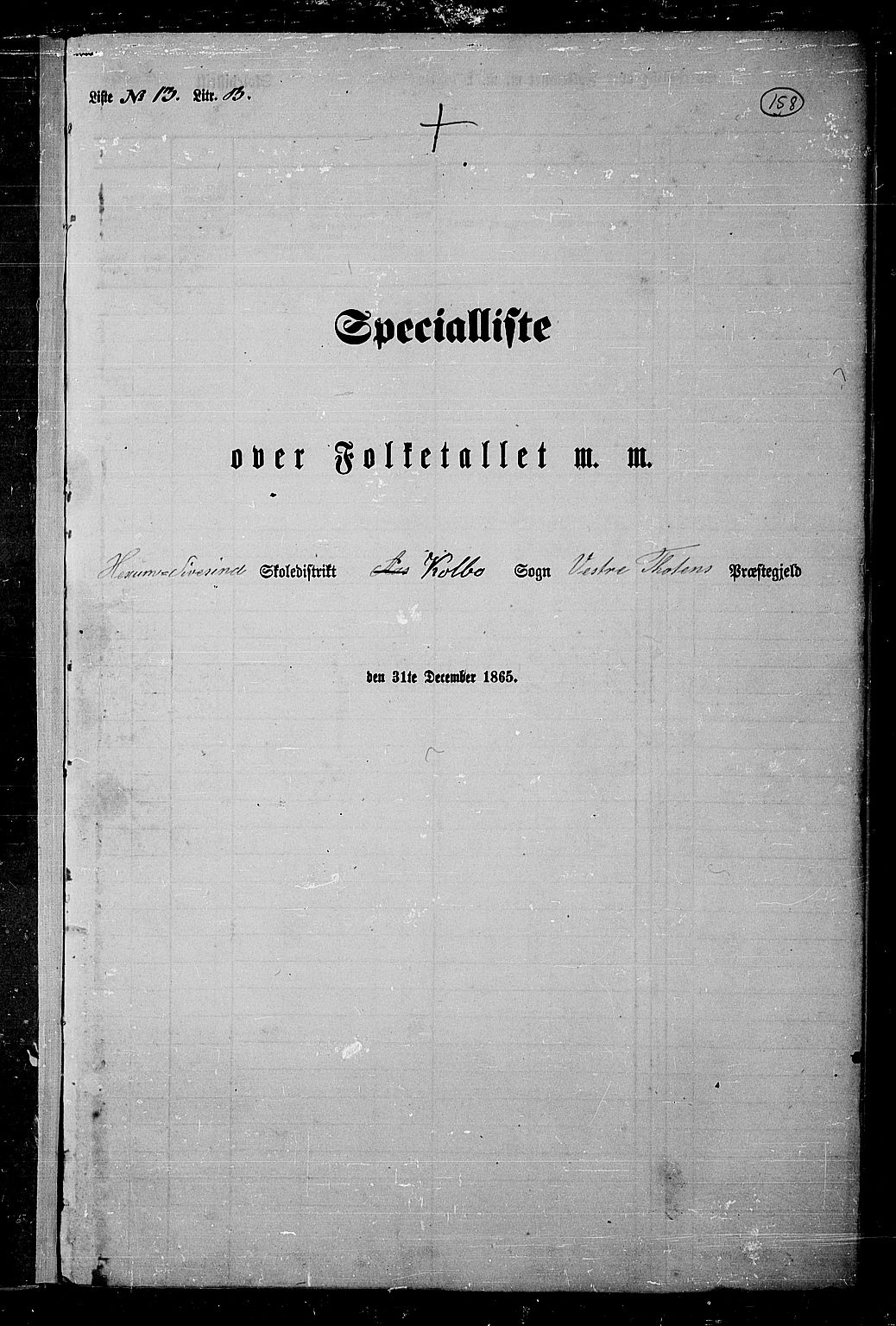 RA, Folketelling 1865 for 0529P Vestre Toten prestegjeld, 1865, s. 301