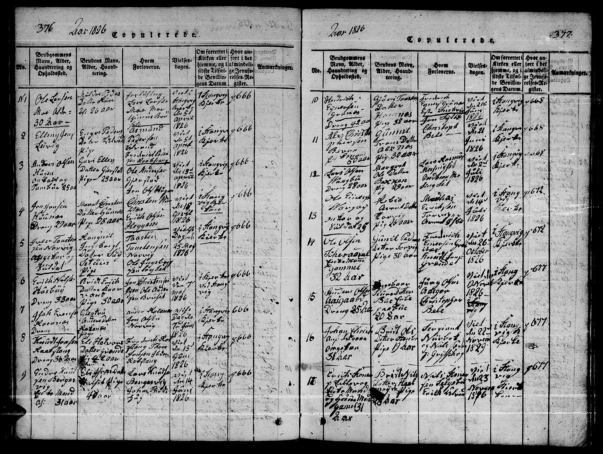 Ministerialprotokoller, klokkerbøker og fødselsregistre - Møre og Romsdal, AV/SAT-A-1454/592/L1031: Klokkerbok nr. 592C01, 1820-1833, s. 376-377