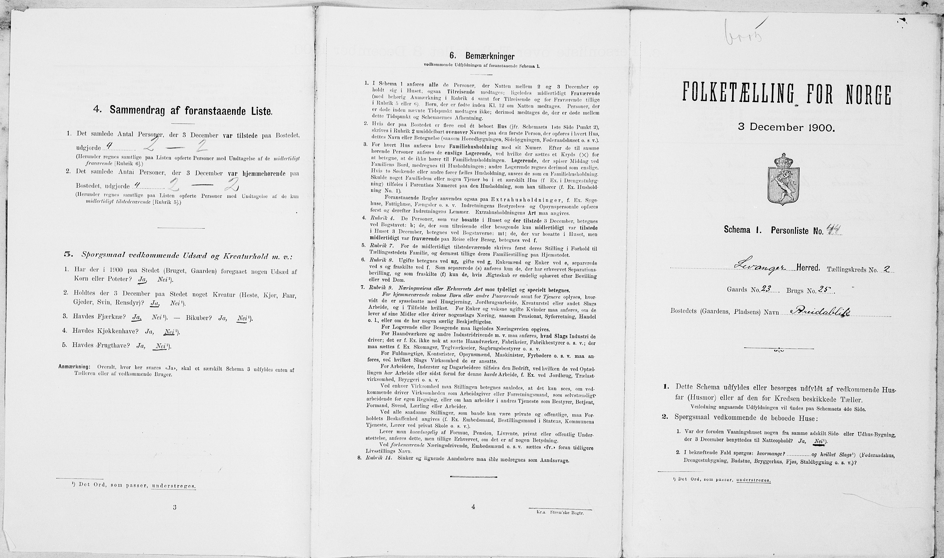 SAT, Folketelling 1900 for 1720 Levanger herred, 1900, s. 327