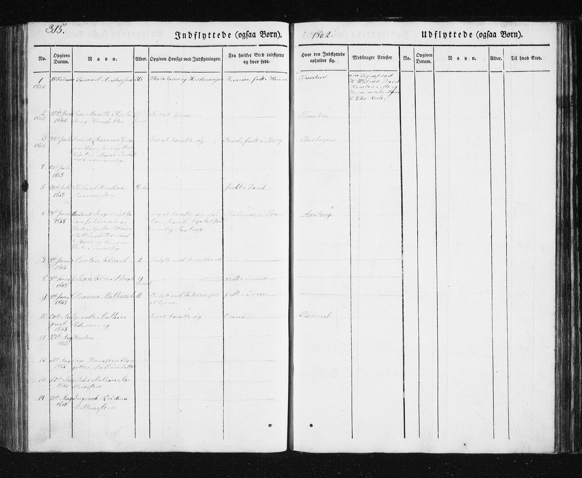 Berg sokneprestkontor, AV/SATØ-S-1318/G/Ga/Gab/L0011klokker: Klokkerbok nr. 11, 1833-1878, s. 315