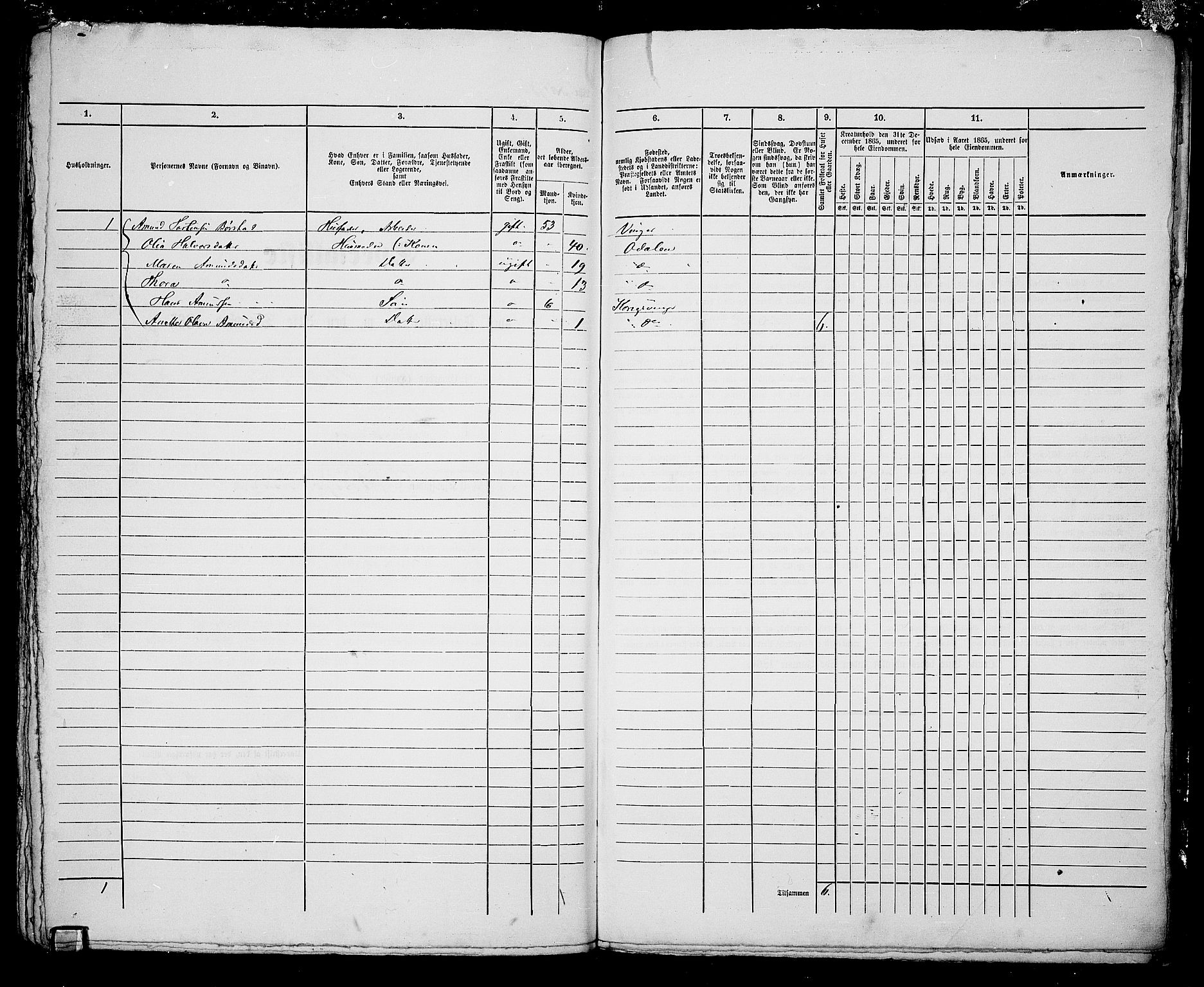 RA, Folketelling 1865 for 0402B Vinger prestegjeld, Kongsvinger kjøpstad, 1865, s. 167