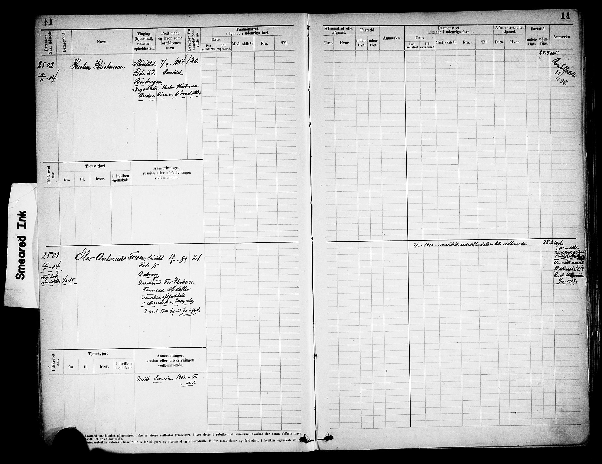 Risør mønstringskrets, AV/SAK-2031-0010/F/Fb/L0013: Hovedrulle nr 2475-3063, T-12, 1904-1928, s. 18