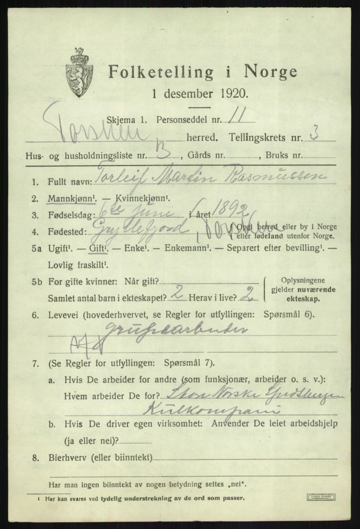 SATØ, Folketelling 1920 for 1928 Torsken herred, 1920, s. 910