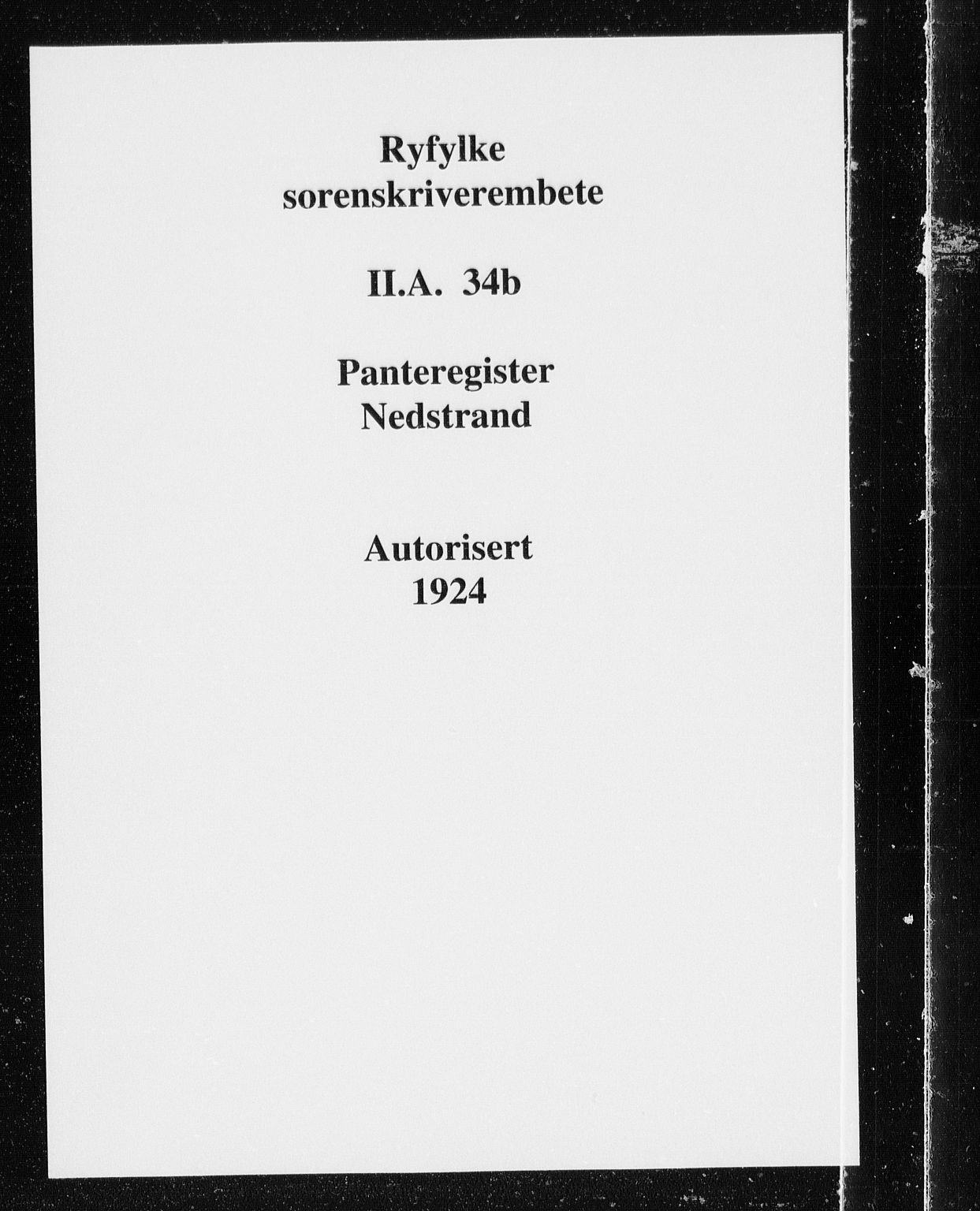 Ryfylke tingrett, SAST/A-100055/001/II/IIA/L0034b: Panteregister nr. II A 34B, 1924