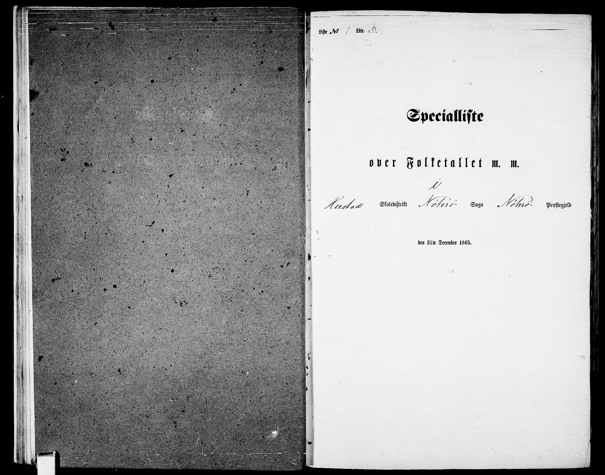 RA, Folketelling 1865 for 0722P Nøtterøy prestegjeld, 1865, s. 26