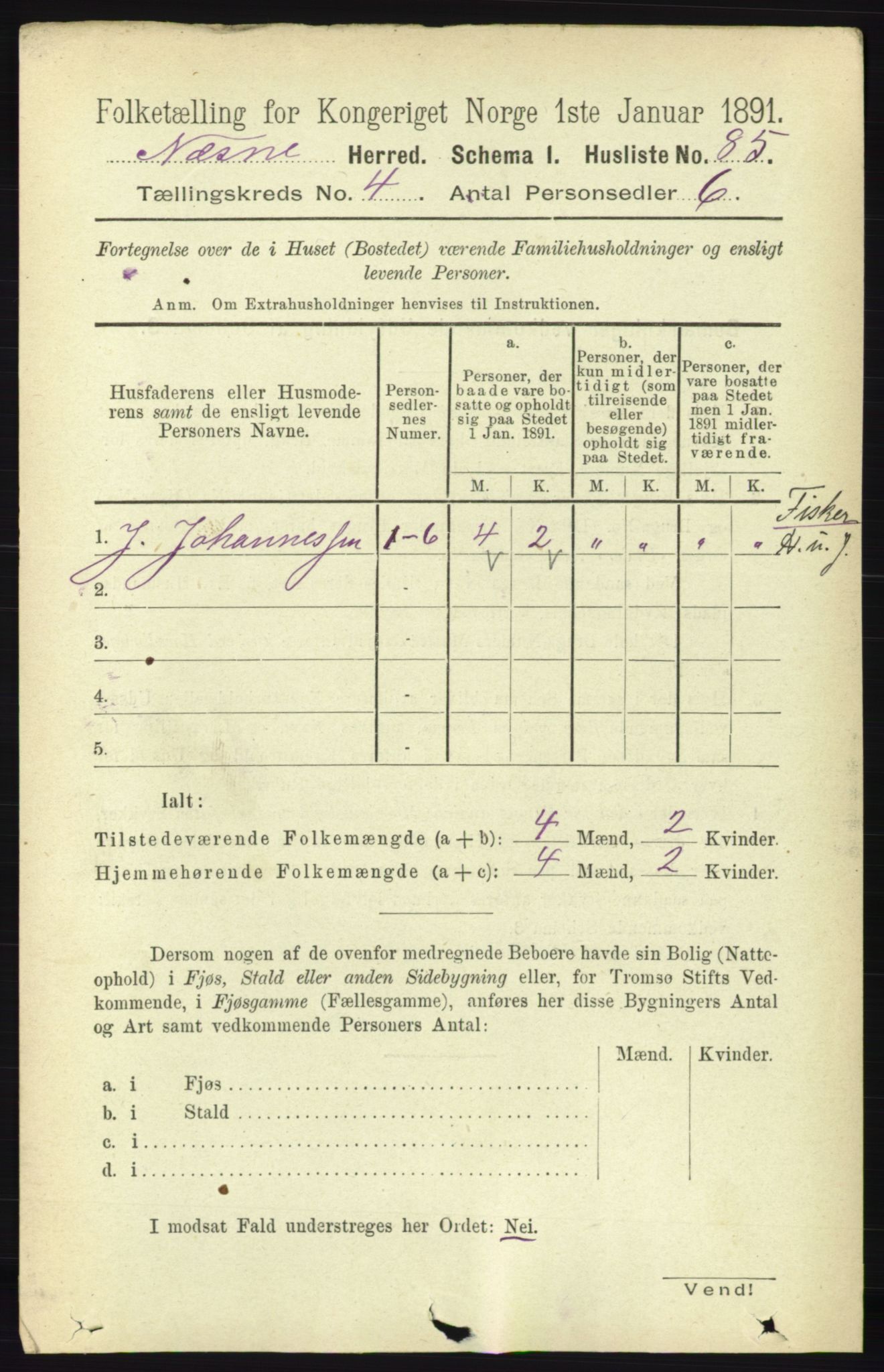 RA, Folketelling 1891 for 1828 Nesna herred, 1891, s. 2172