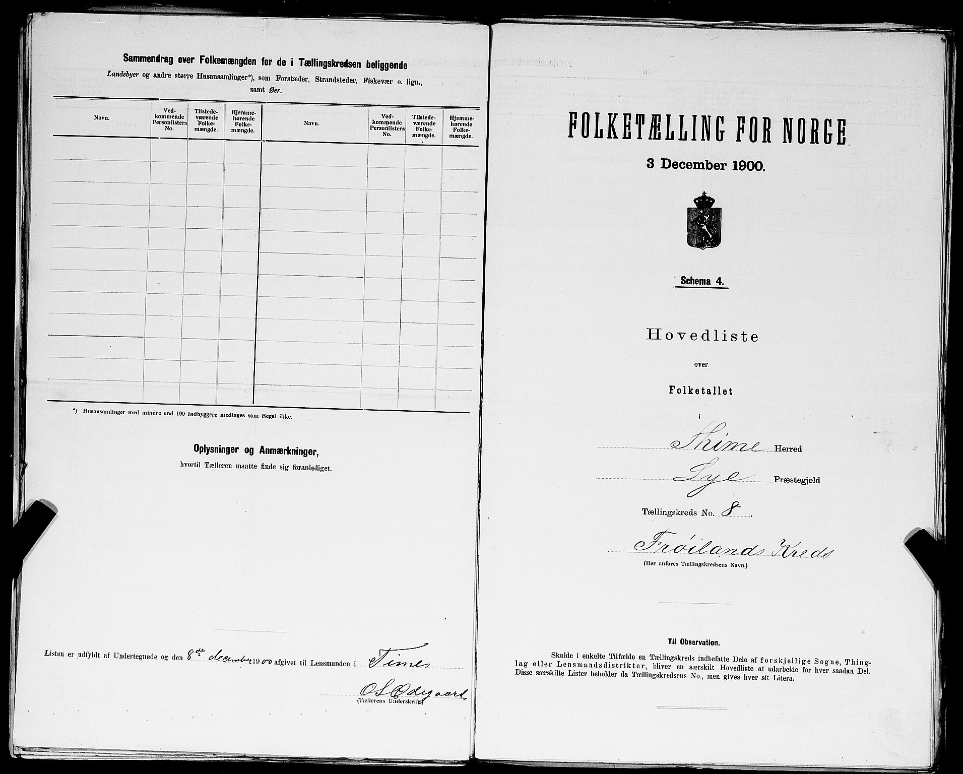 SAST, Folketelling 1900 for 1121 Time herred, 1900, s. 23