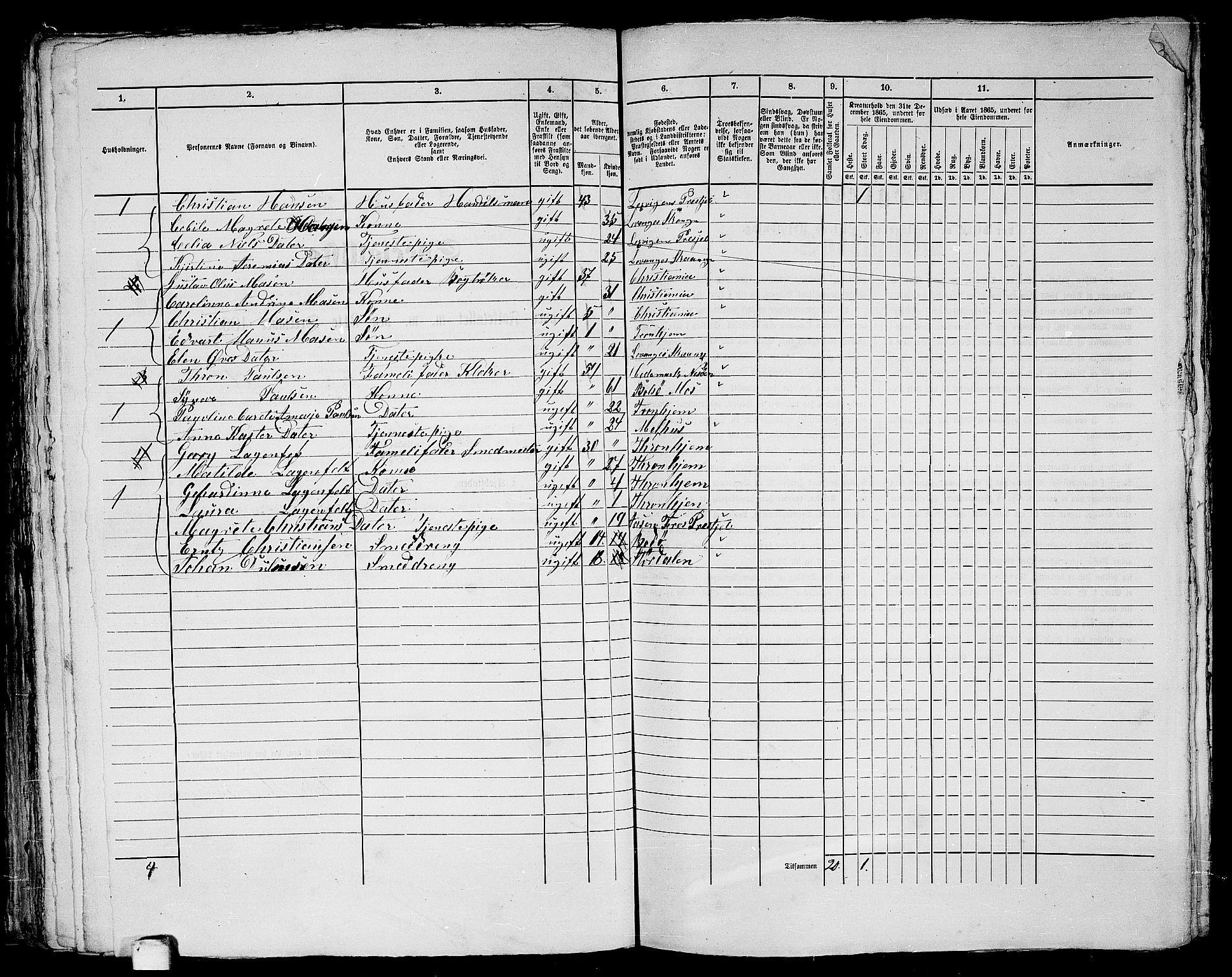 RA, Folketelling 1865 for 1601 Trondheim kjøpstad, 1865, s. 265