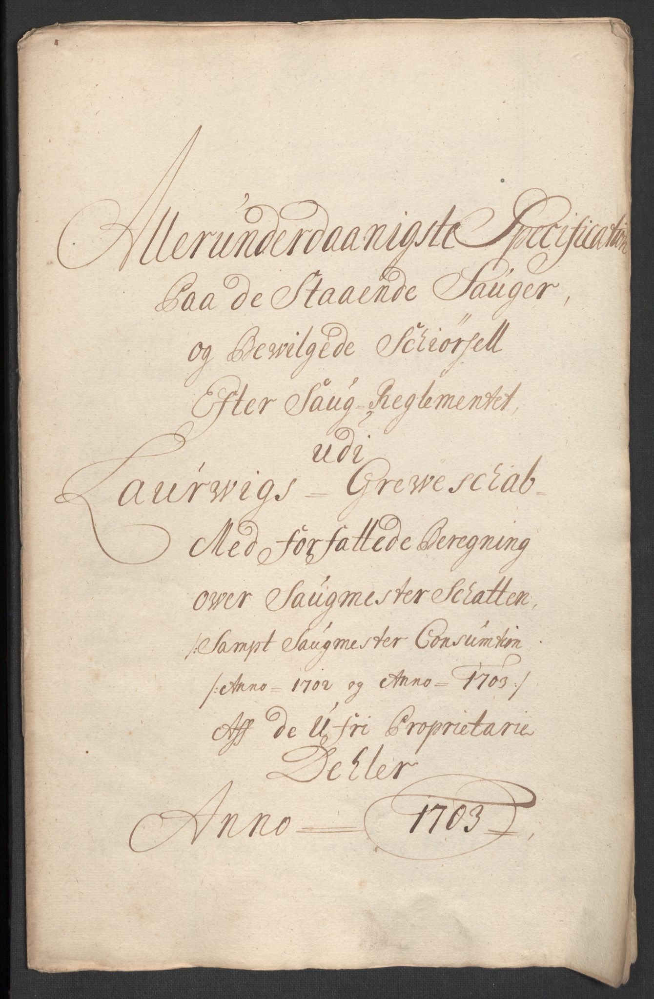 Rentekammeret inntil 1814, Reviderte regnskaper, Fogderegnskap, RA/EA-4092/R33/L1977: Fogderegnskap Larvik grevskap, 1702-1703, s. 95