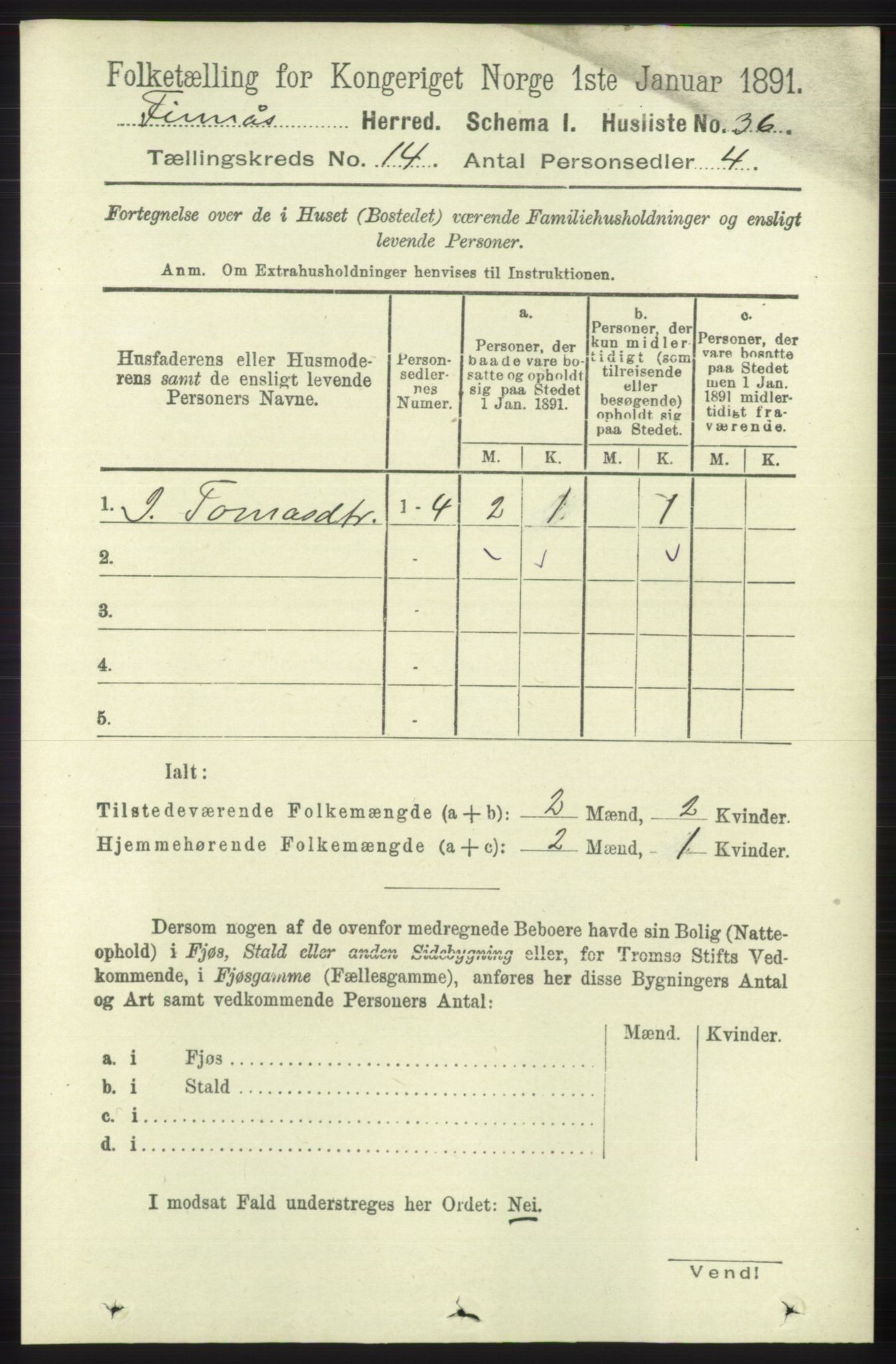 RA, Folketelling 1891 for 1218 Finnås herred, 1891, s. 5697