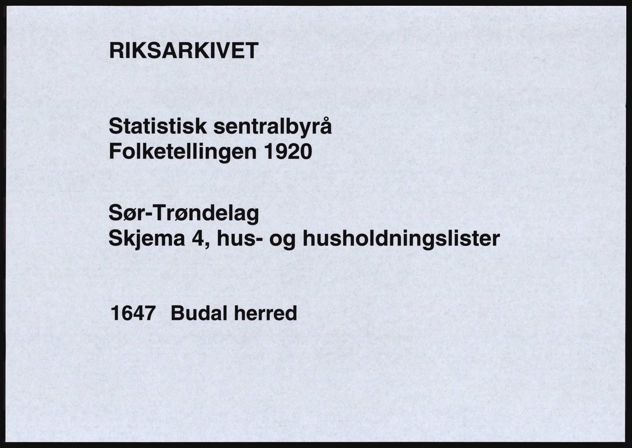 SAT, Folketelling 1920 for 1647 Budal herred, 1920, s. 18